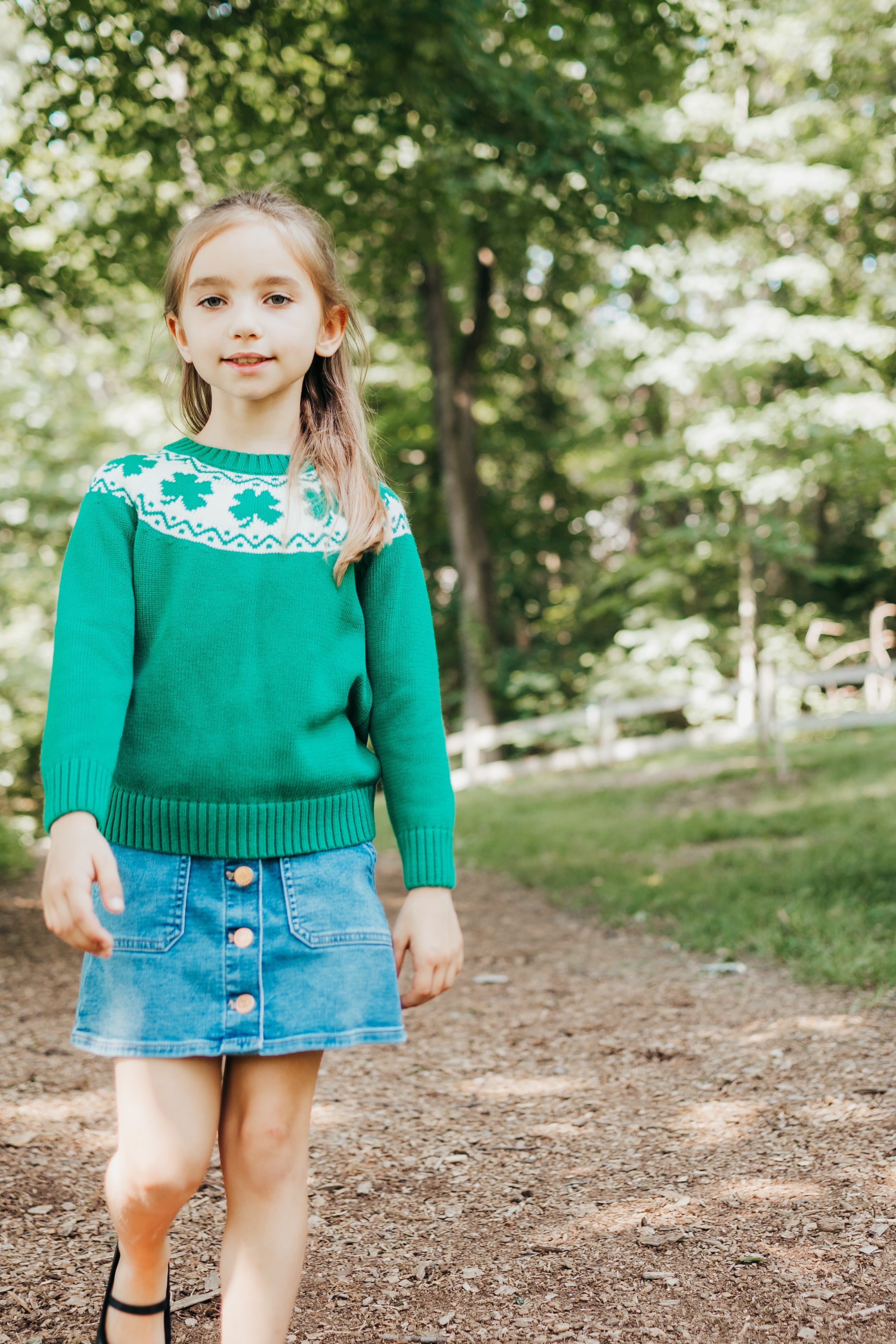 Maddie & Connor Co. Green Unisex Lucky Clover Sweater for St. Patricks Day fun - Little Birdies Boutique