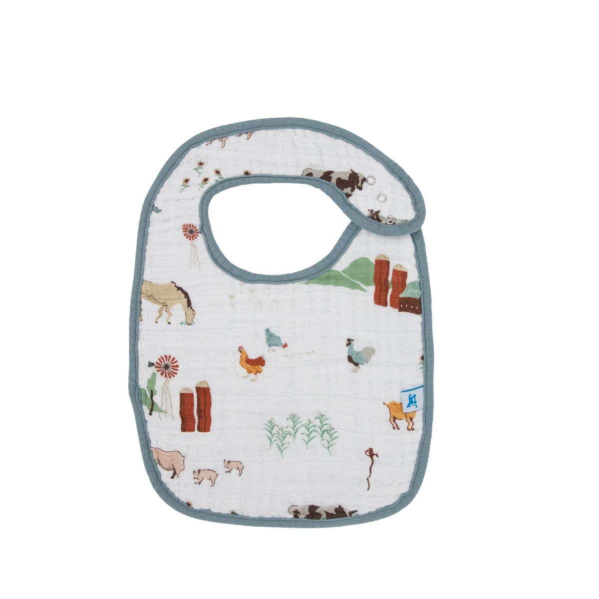 Cotton Muslin Classic Bib 3 Pack - Farmyard - Little Birdies