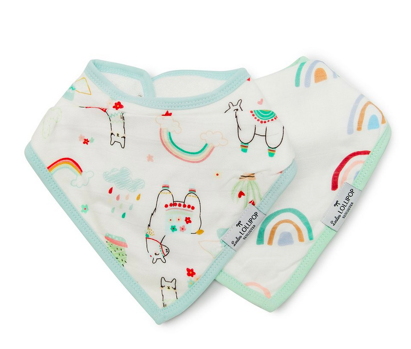 Lou Lou Lollipop Rainbow Llama Bib - Little Birdies