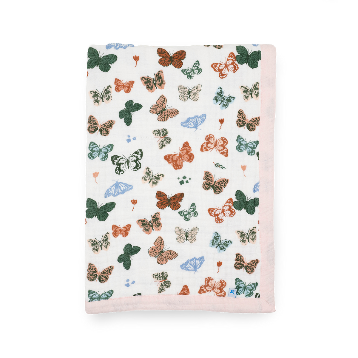 Cotton Muslin Baby Quilt - Butterflies - Little Birdies