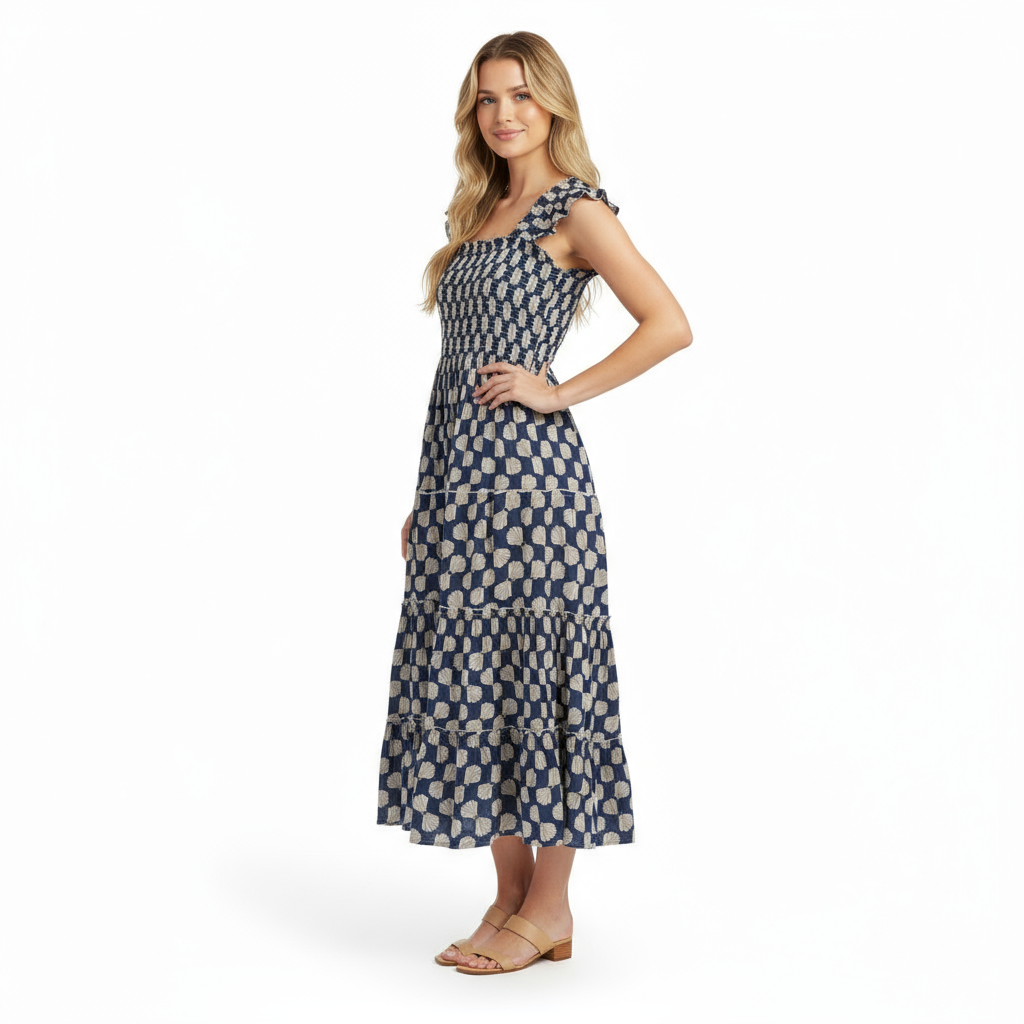 Paloma Women's Maxi Dress Shell Beach Navy