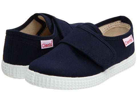 Single Strap Velcro Cienta shoe in navy