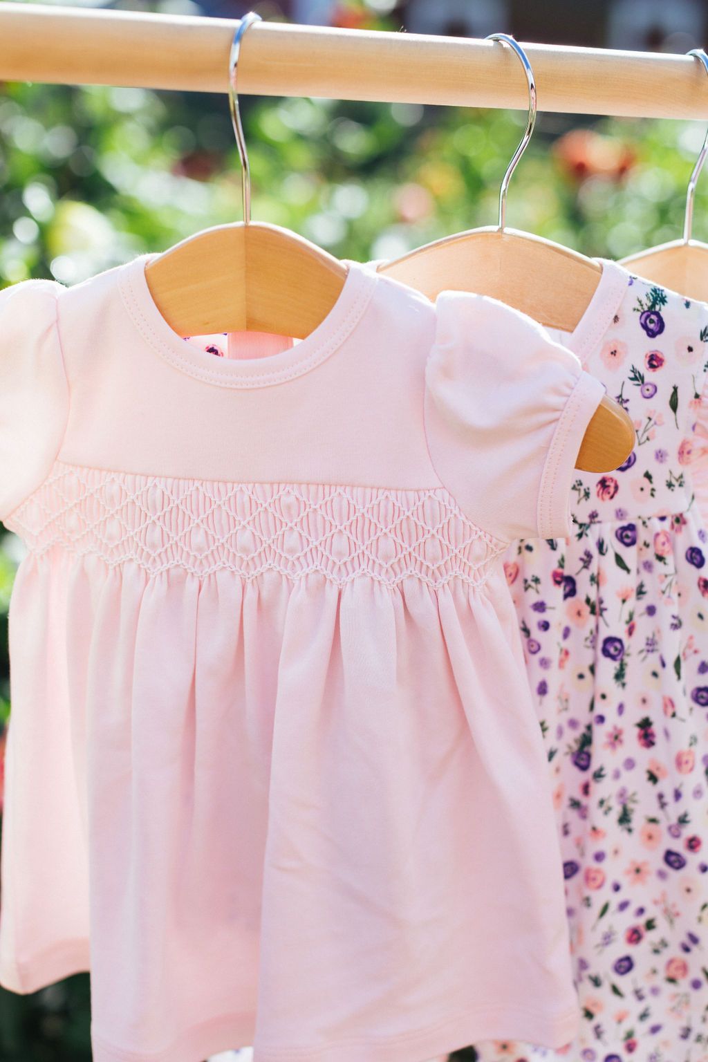 Clementine Peach Floral Smocked Dress w/Bloomer