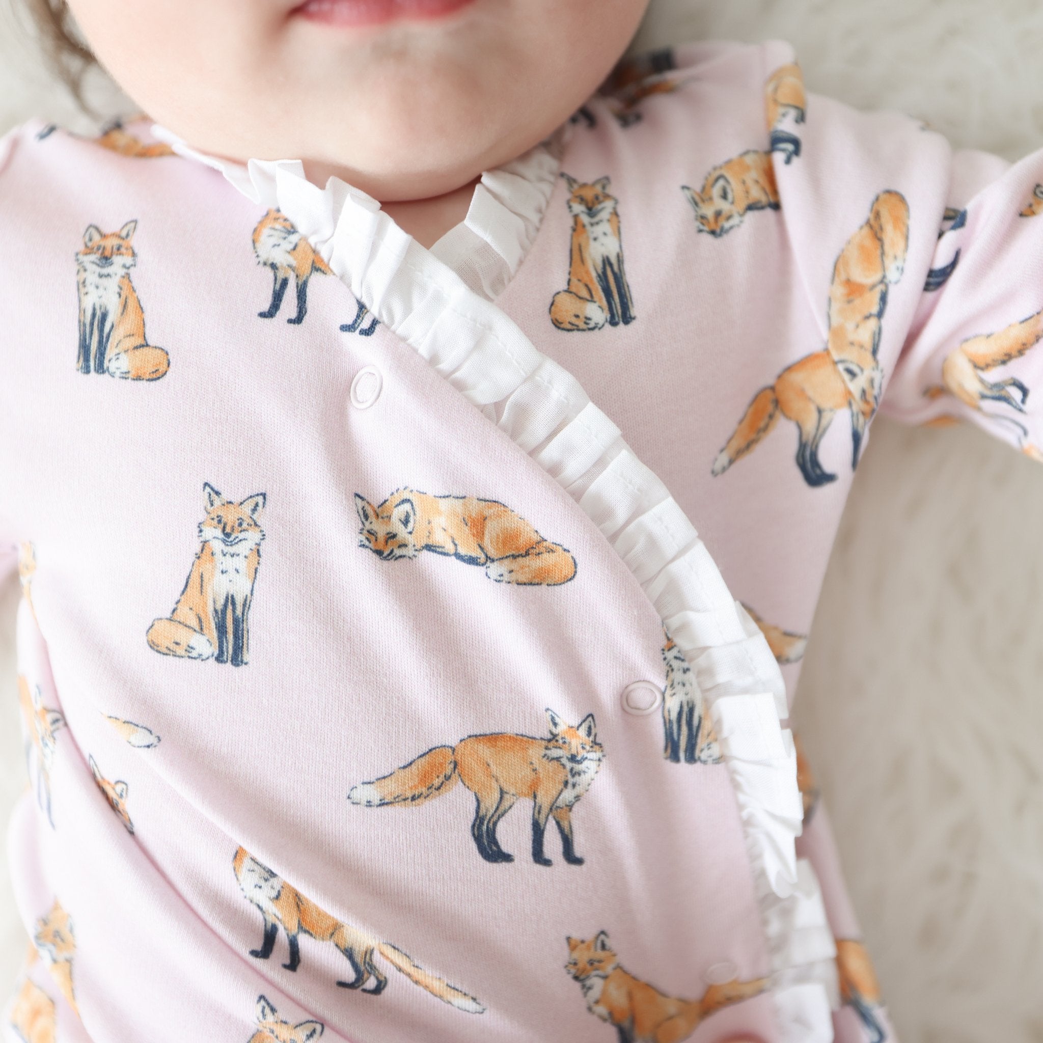 Pineapple Sunshine Pink Fox Ruffle Gown