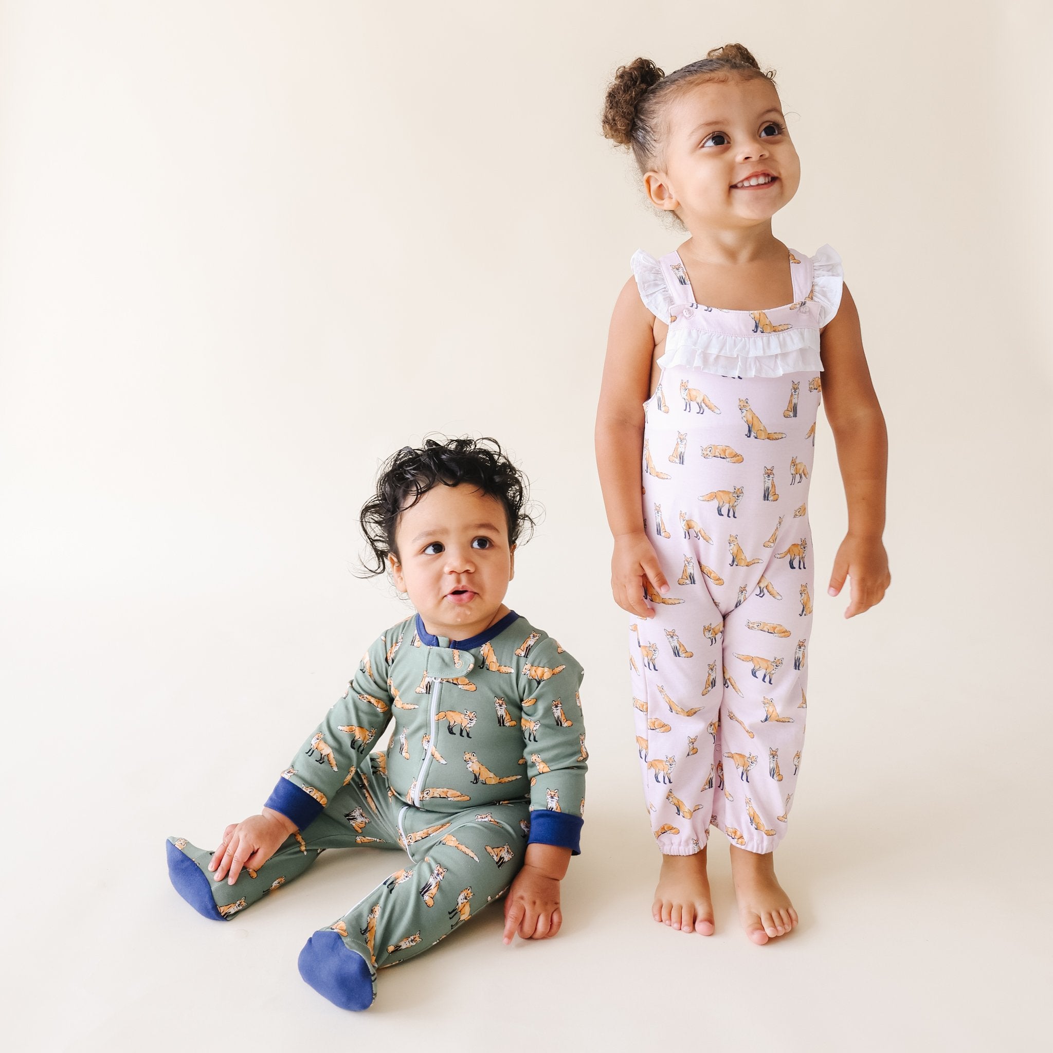 Pineapple Sunshine Pink Fox Ruffle Romper