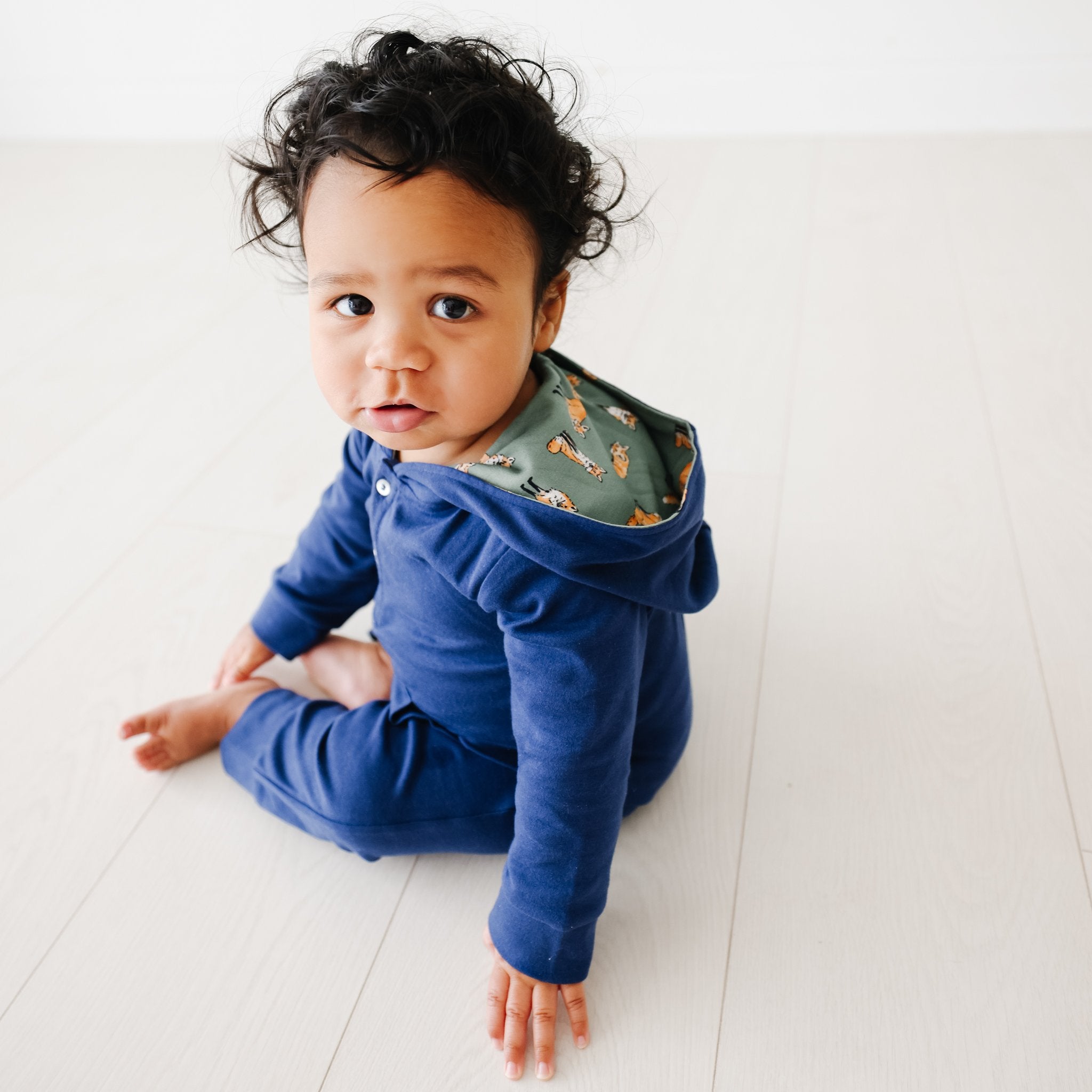 Pineapple Sunshine Navy Blue Fox Jumpsuit