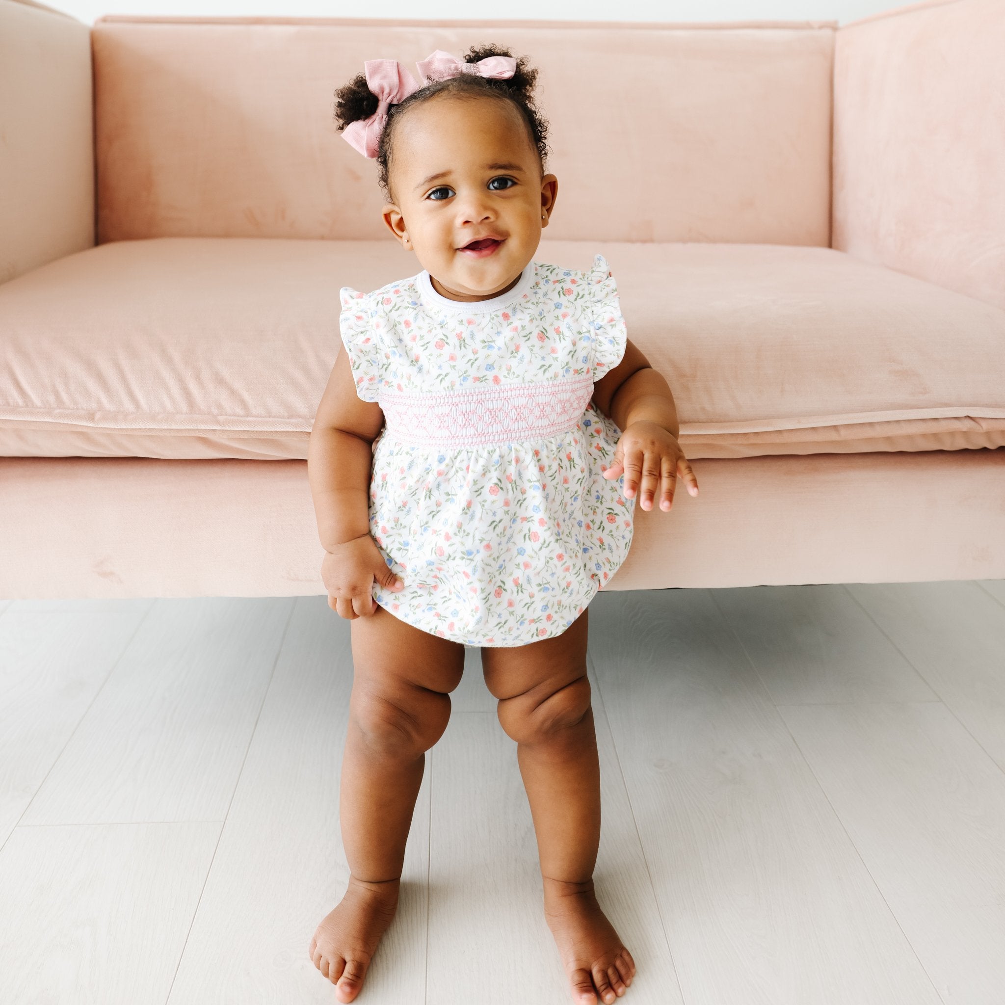 Pineapple Sunshine Pink Madison Smocked Bubble