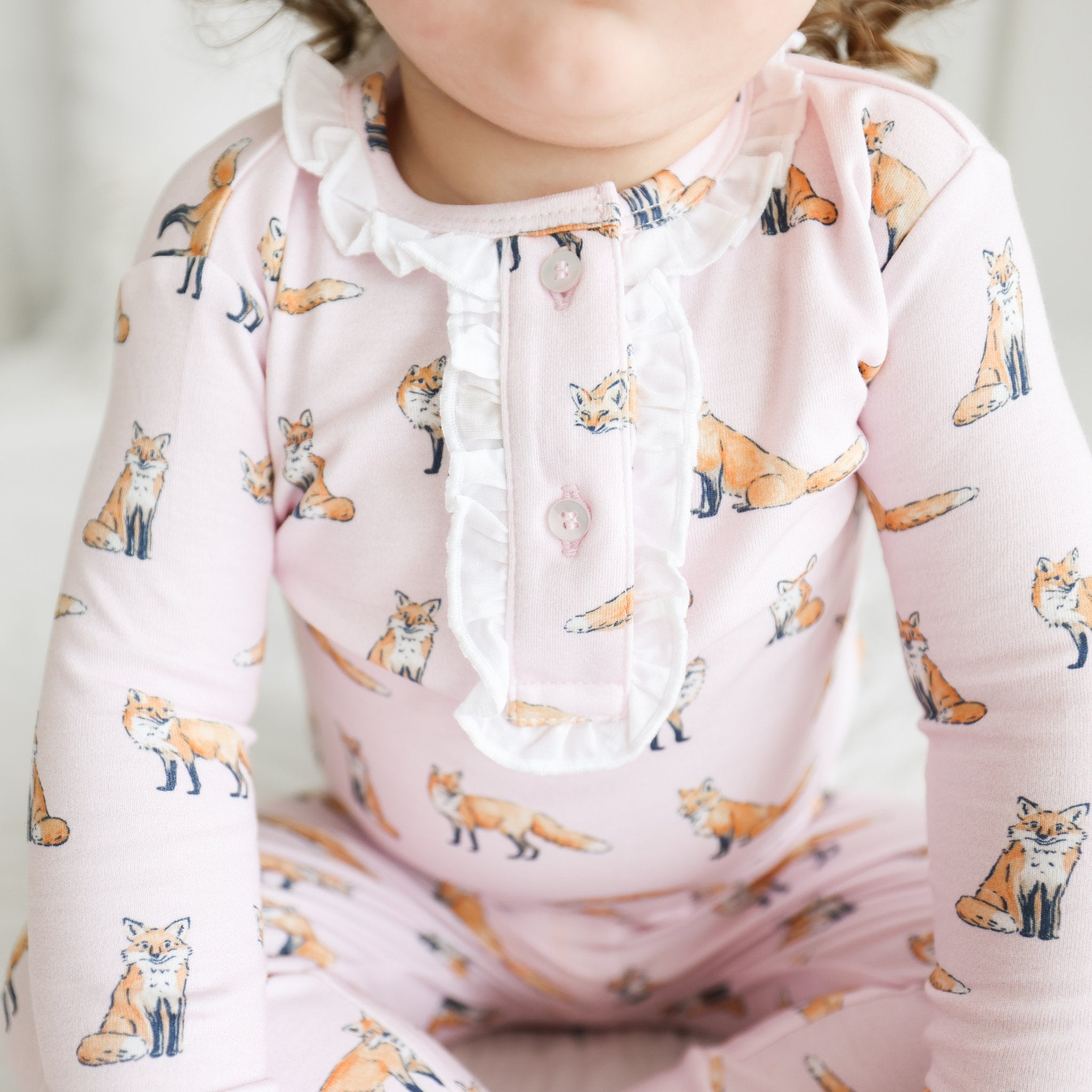 Pineapple Sunshine Pink Fox 2-Piece Pajama