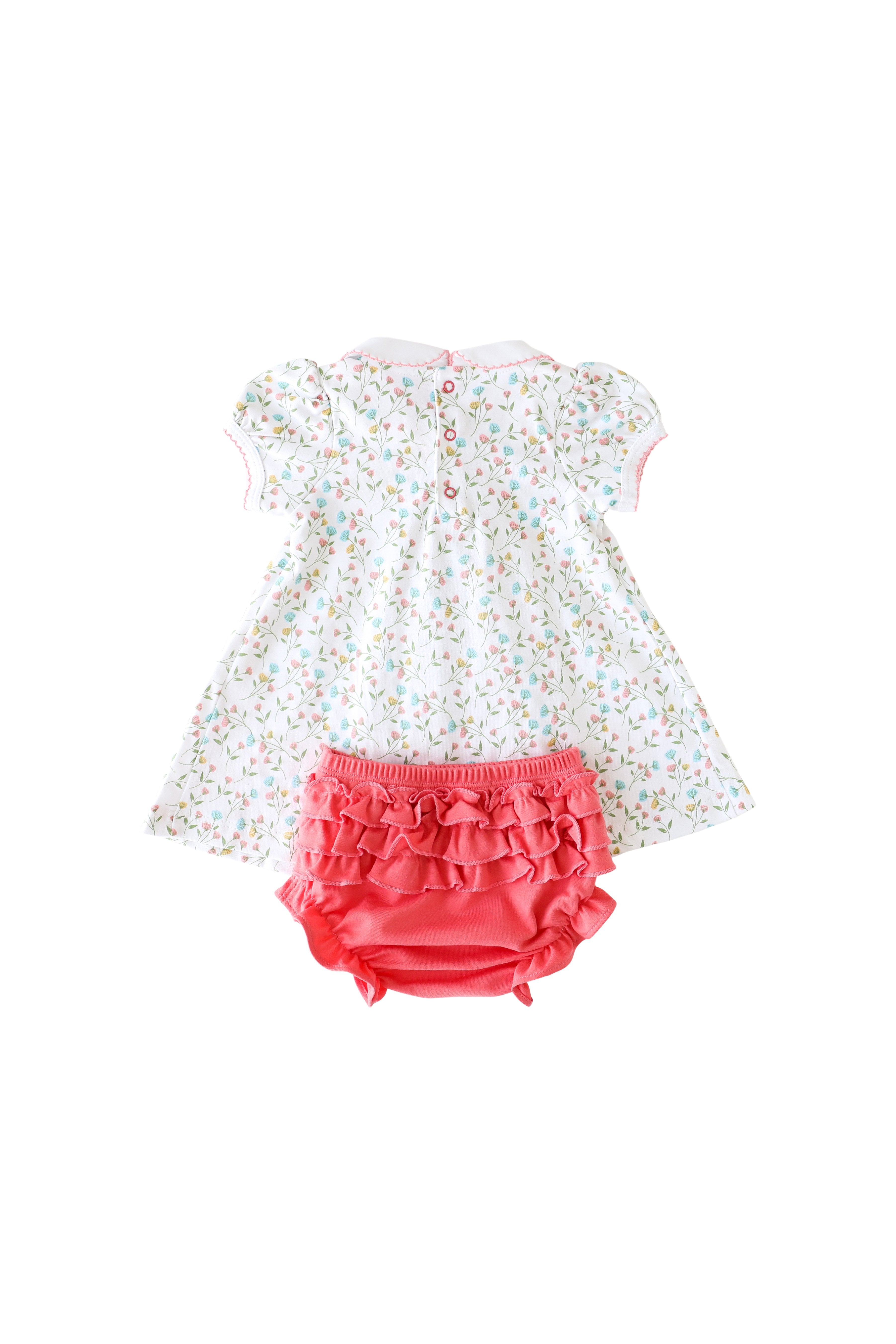 Pineapple Sunshine Pink Arabella Smocked Dress with bloomer