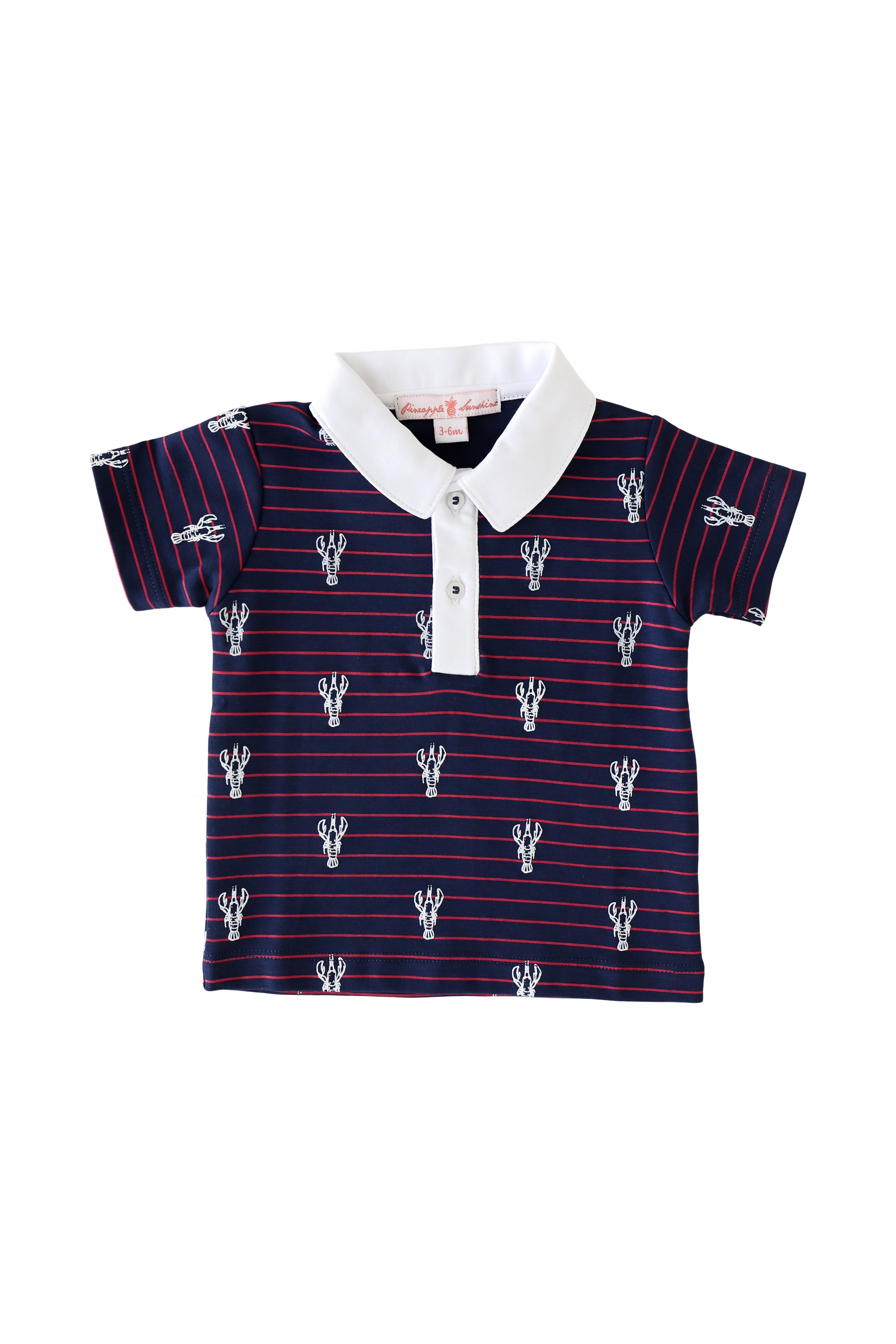 Pineapple Sunshine Lobster Stripe Polo