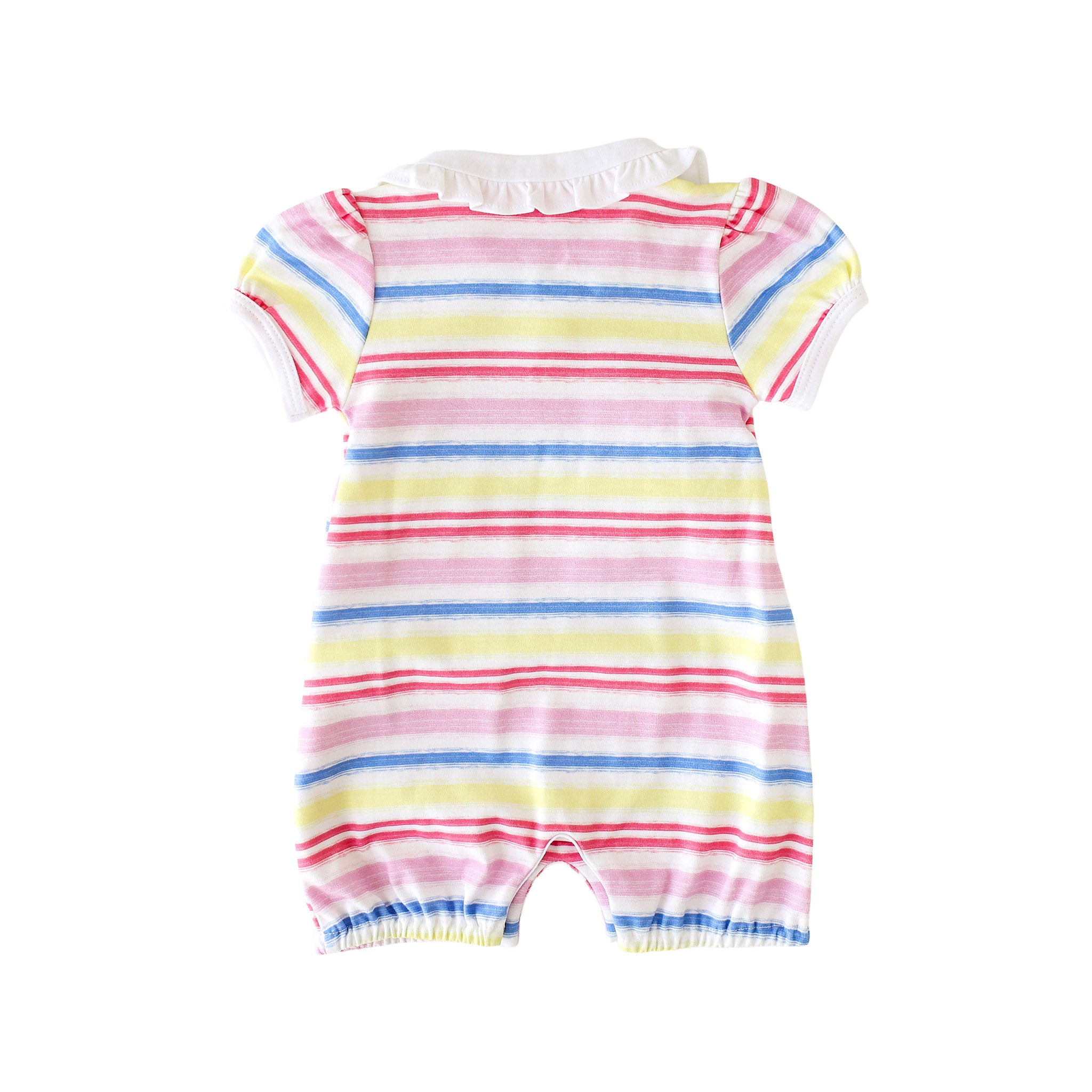 Pineapple Sunshine Rainbow Stripe Collared Romper - Little Birdies