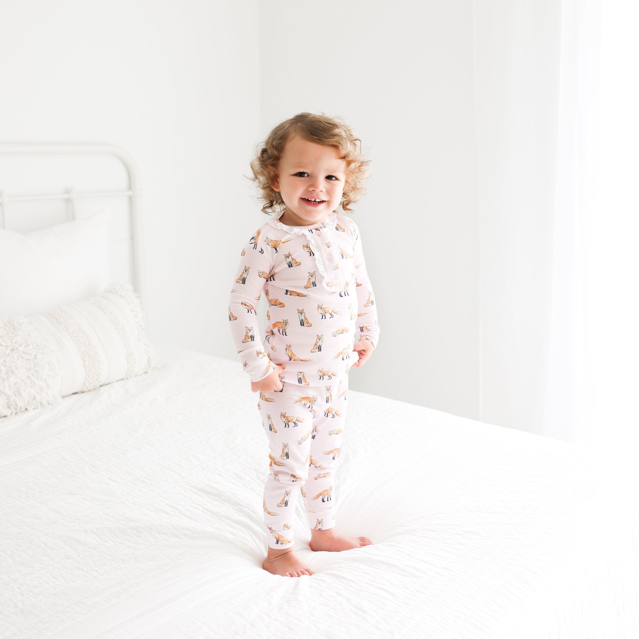 Pineapple Sunshine Pink Fox 2-Piece Pajama