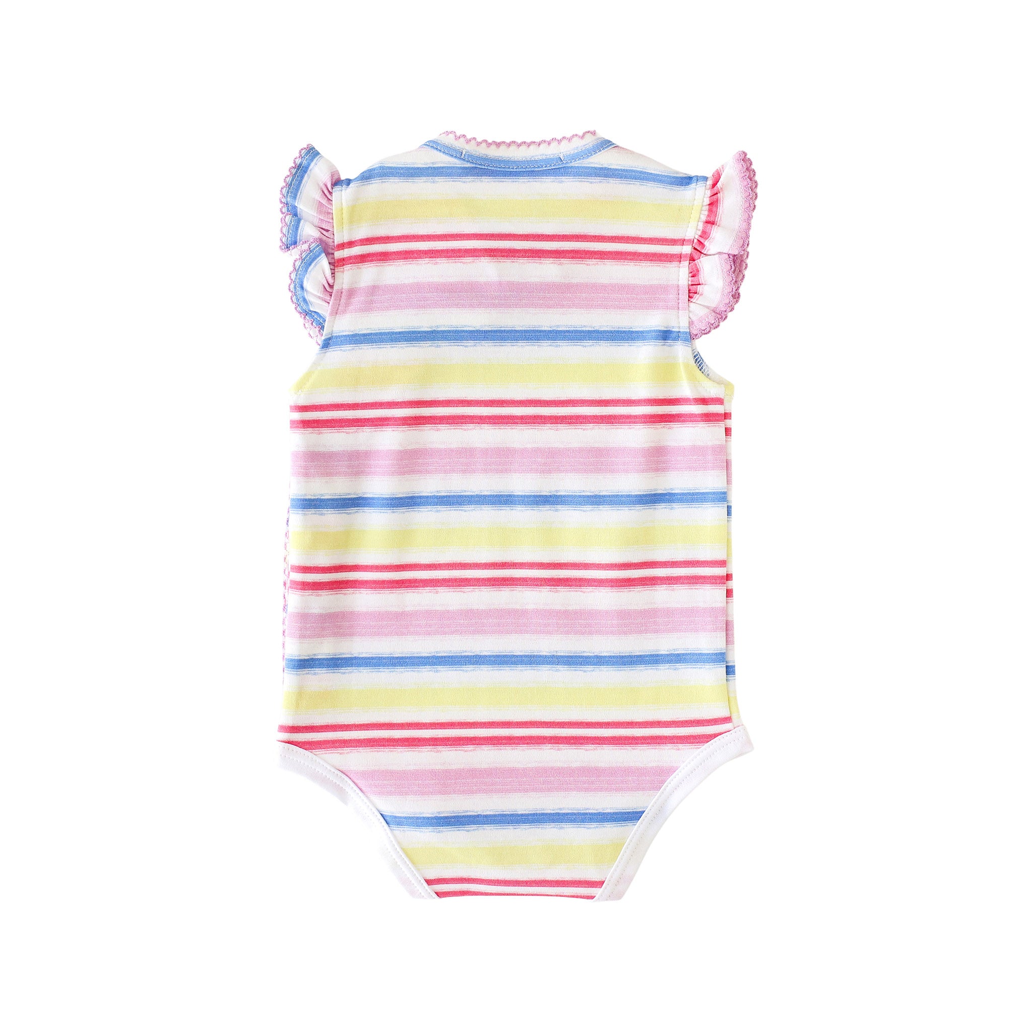 Pineapple Sunshine Rainbow Stripe Onesie with Bows - Little Birdies