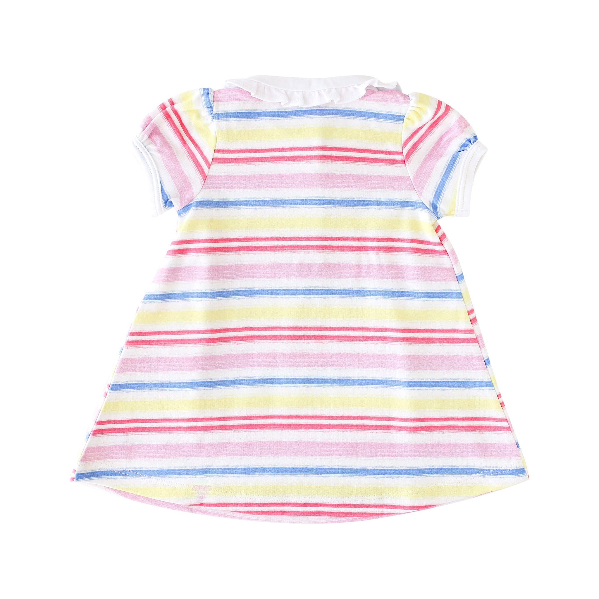 Pineapple Sunshine Rainbow Stripe Collared Dress