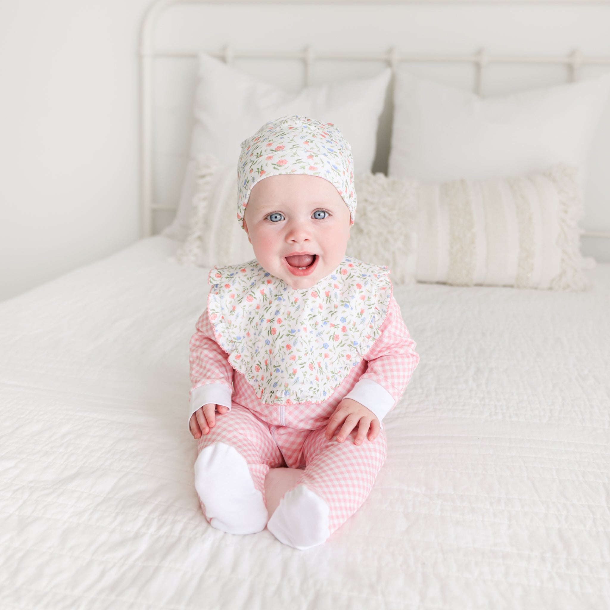 Pineapple Sunshine Pink Gingham Zip Footie