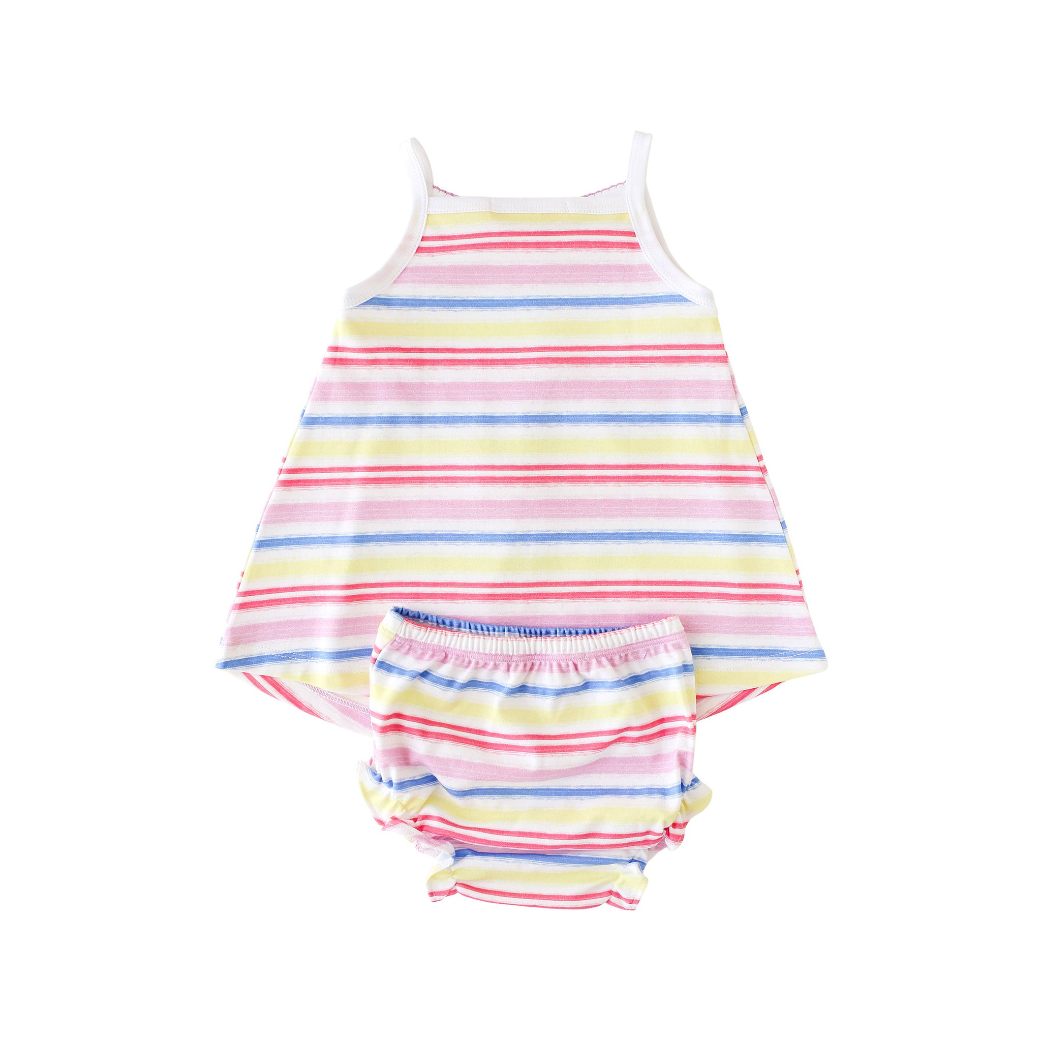 Pineapple Sunshine Rainbow Stripe Smocked Tank Dress - Little Birdies