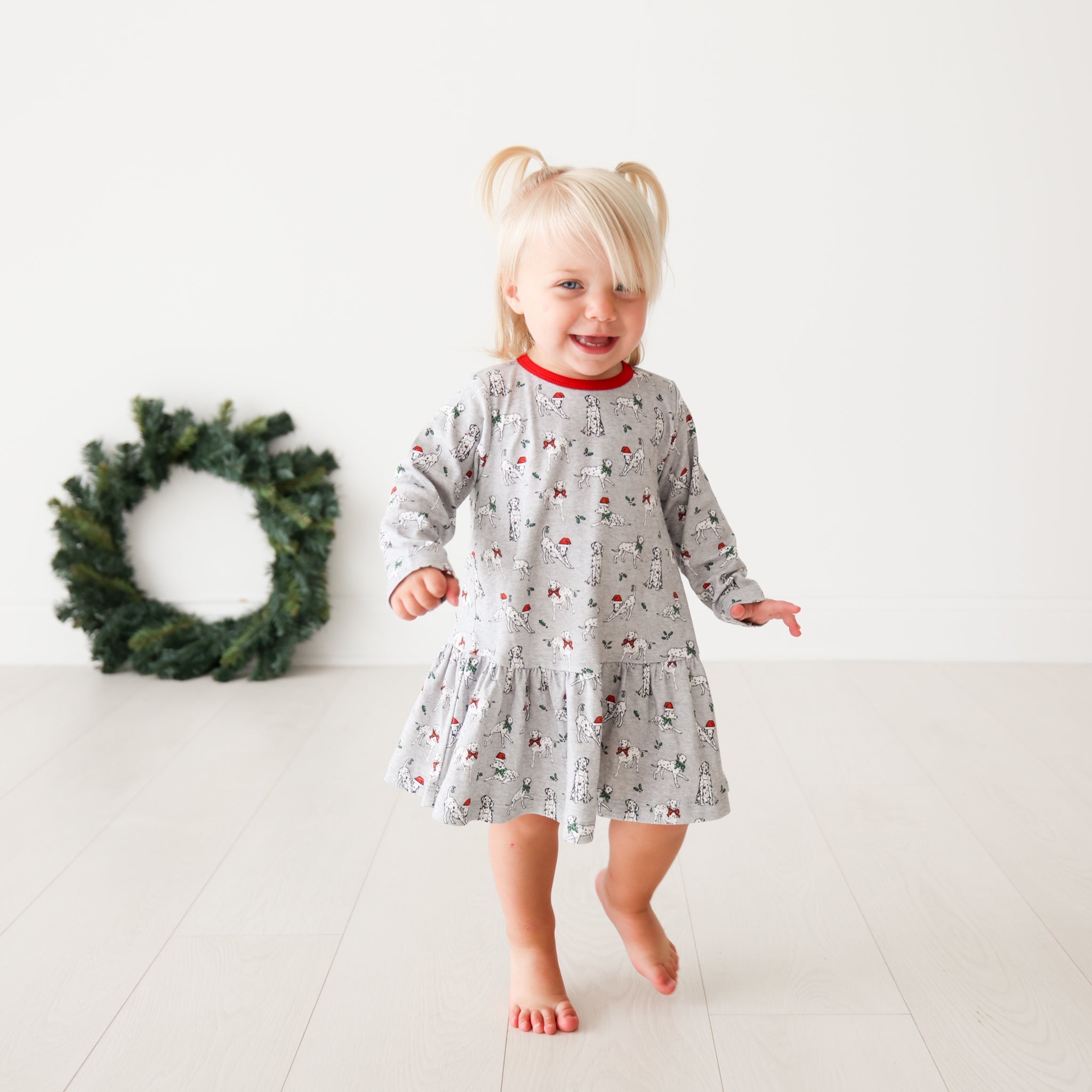 Pineapple Sunshine Holiday Dalmatian Swing Dress