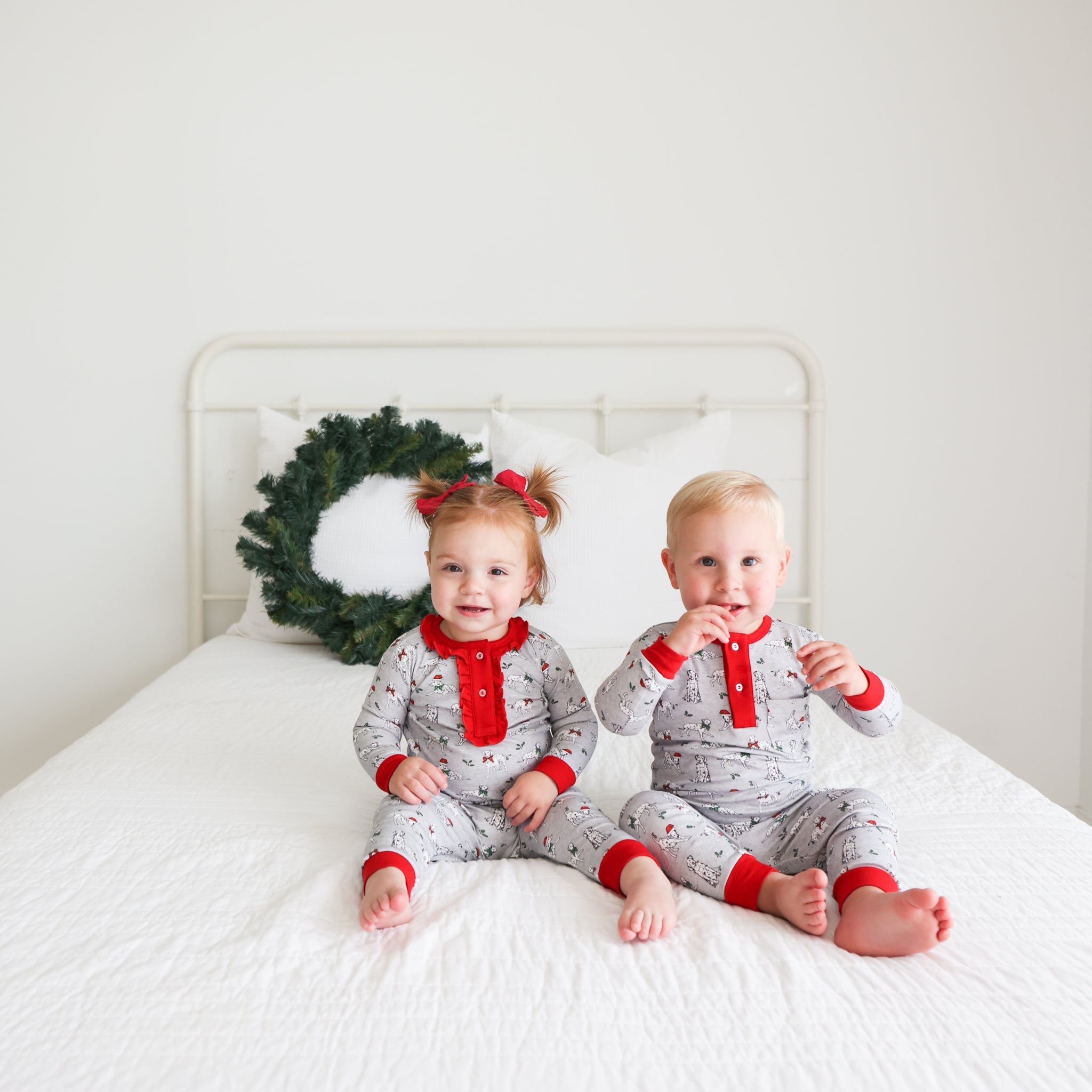 Pineapple Sunshine Holiday Dalmatian 2-Piece Pajama Set