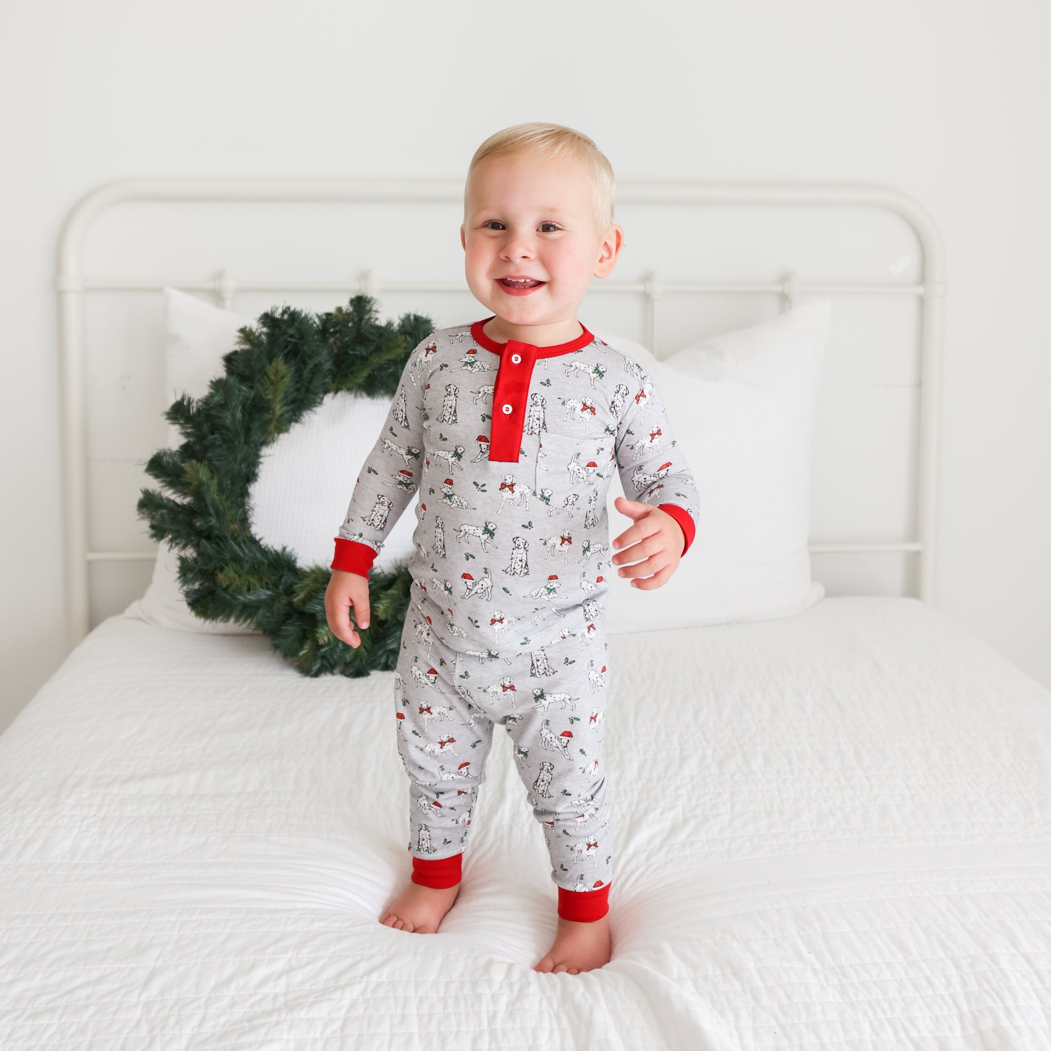 Pineapple Sunshine Holiday Dalmatian 2-Piece Pajama Set