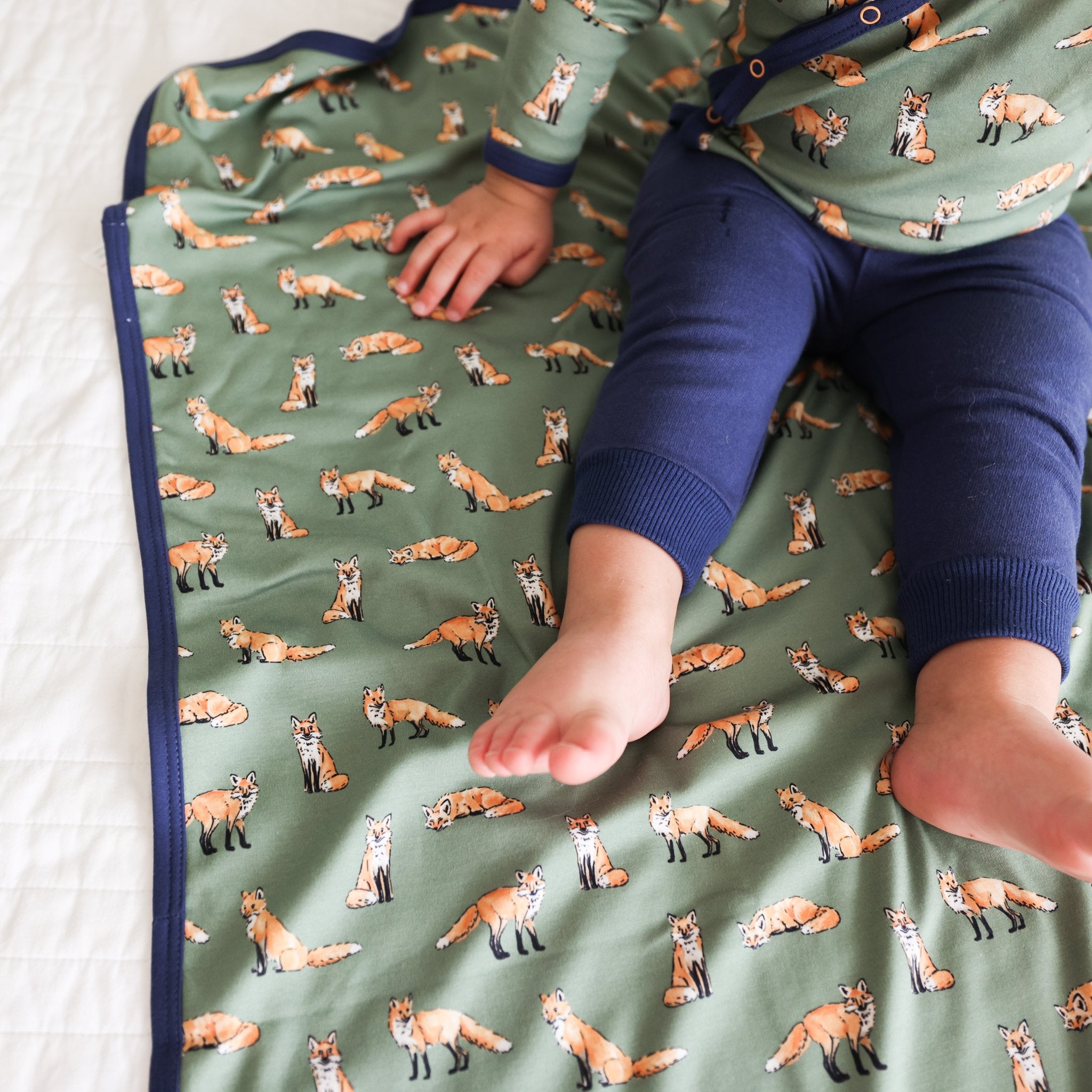 Pineapple Sunshine Green Fox Kimono Onesie