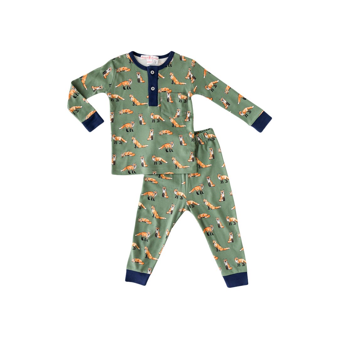 Pineapple Sunshine Green Fox 2-Piece Pajama