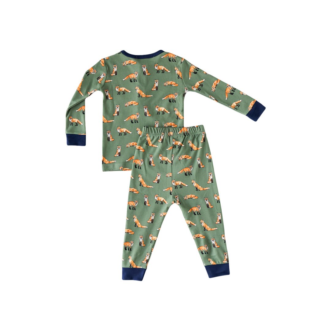 Pineapple Sunshine Green Fox 2-Piece Pajama