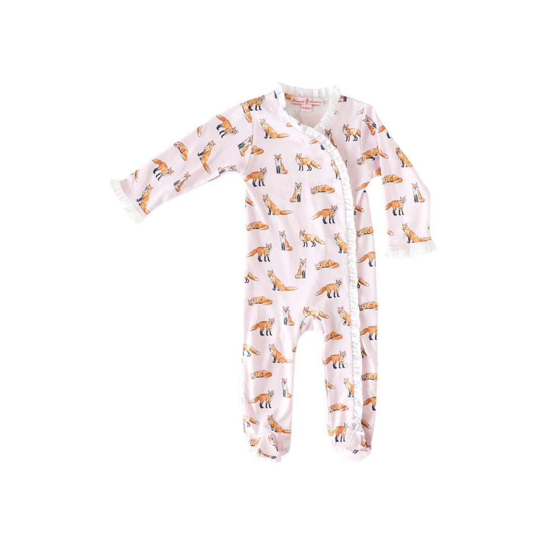 Pineapple Sunshine Pink Fox Ruffle Footie