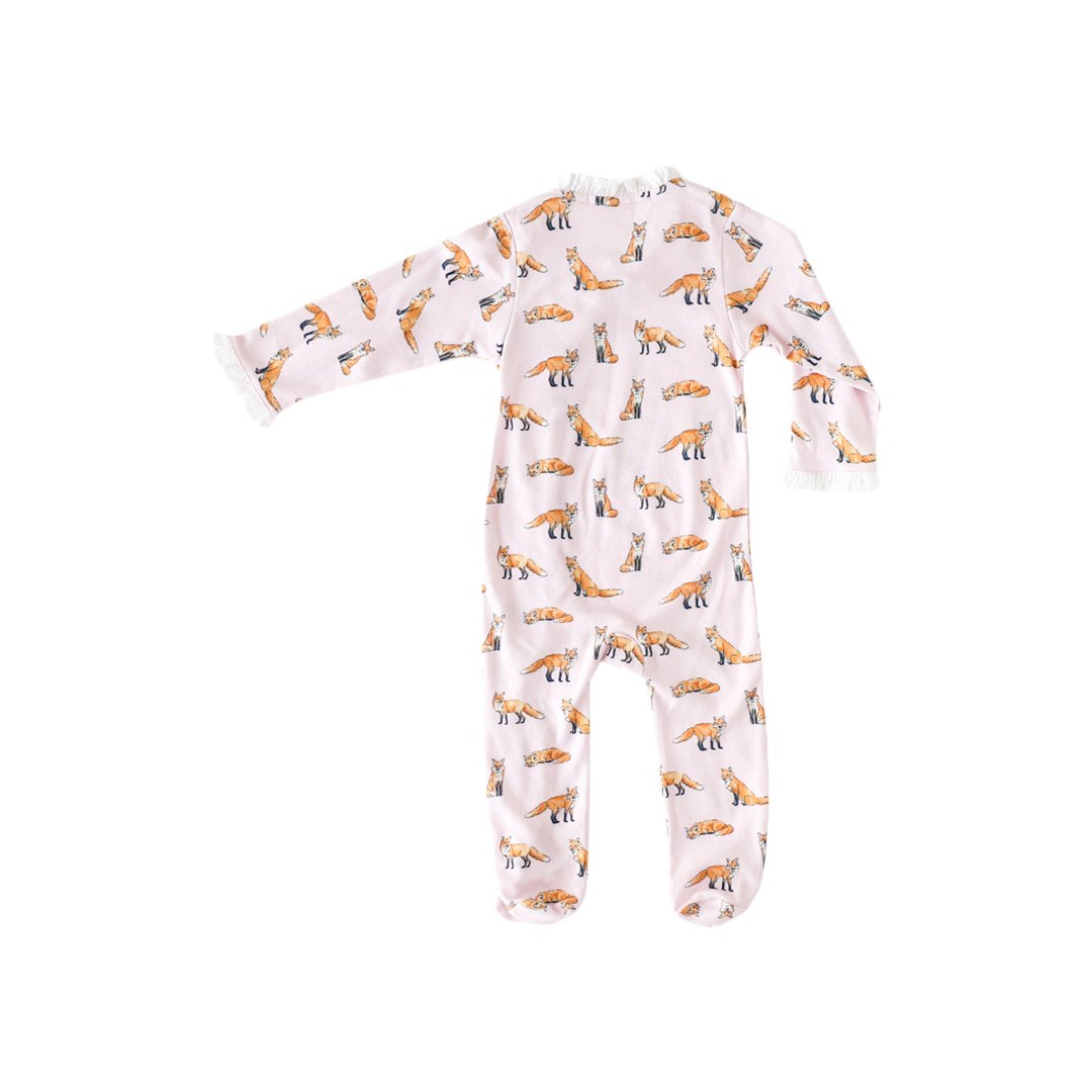 Pineapple Sunshine Pink Fox Ruffle Footie
