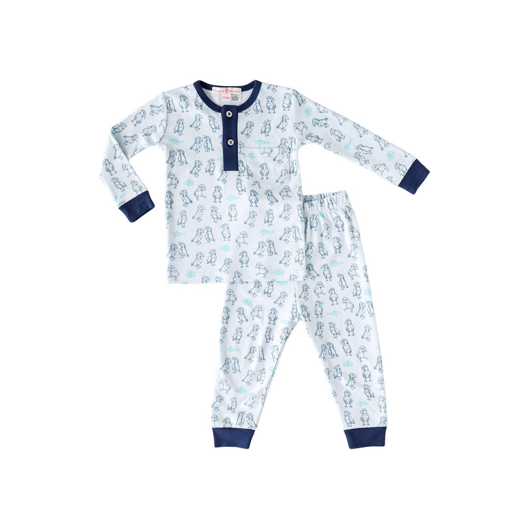 Pineapple Sunshine Puffin Print 2-Piece Pajama