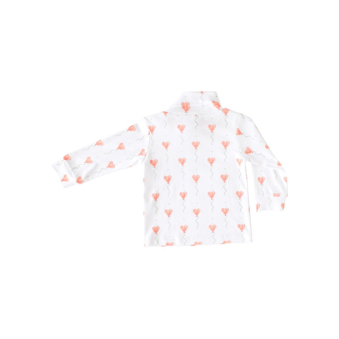 Pineapple Sunshine White Heart Balloon Turtleneck