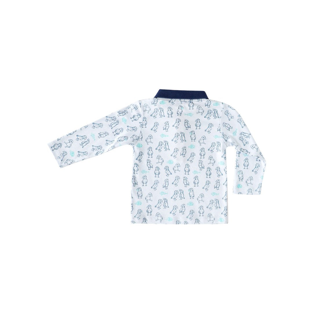 Pineapple Sunshine Puffin Print Polo Shirt