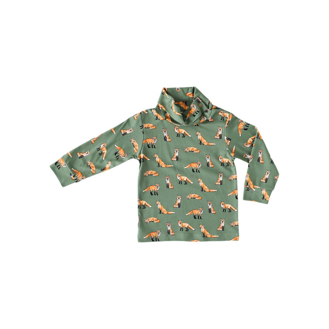 Pineapple Sunshine Green Fox Turtleneck