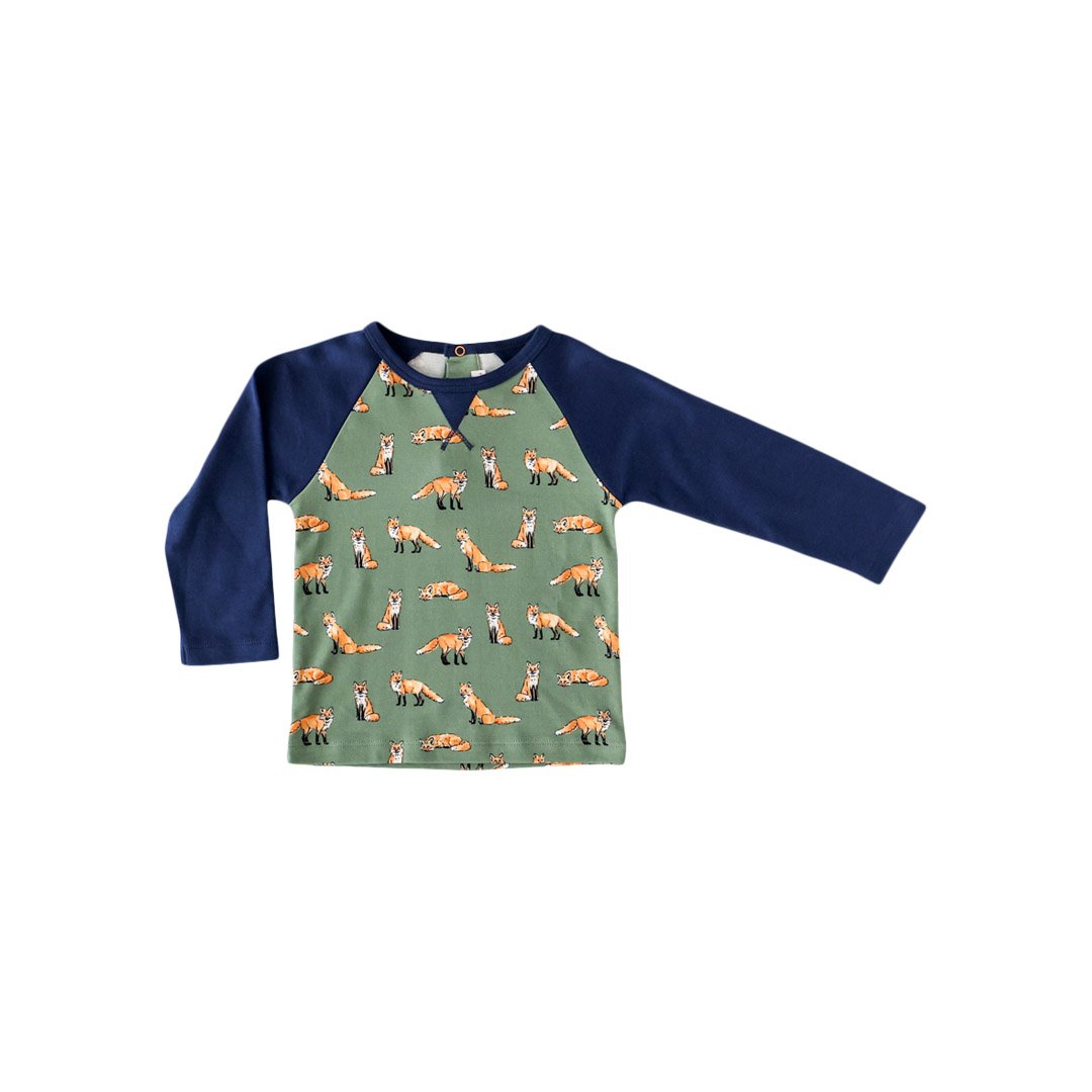Pineapple Sunshine Green Fox Raglan Shirt