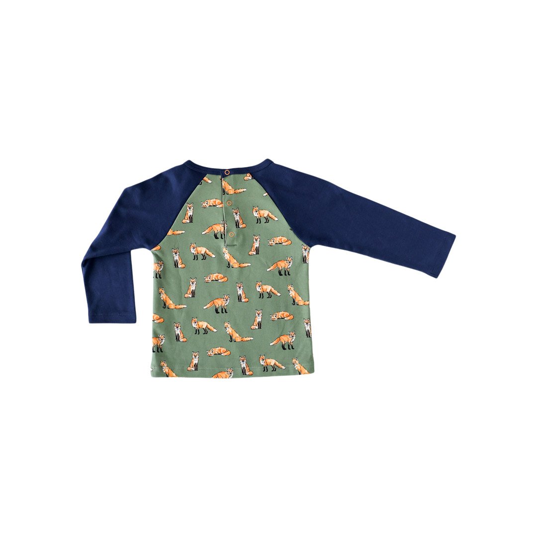 Pineapple Sunshine Green Fox Raglan Shirt