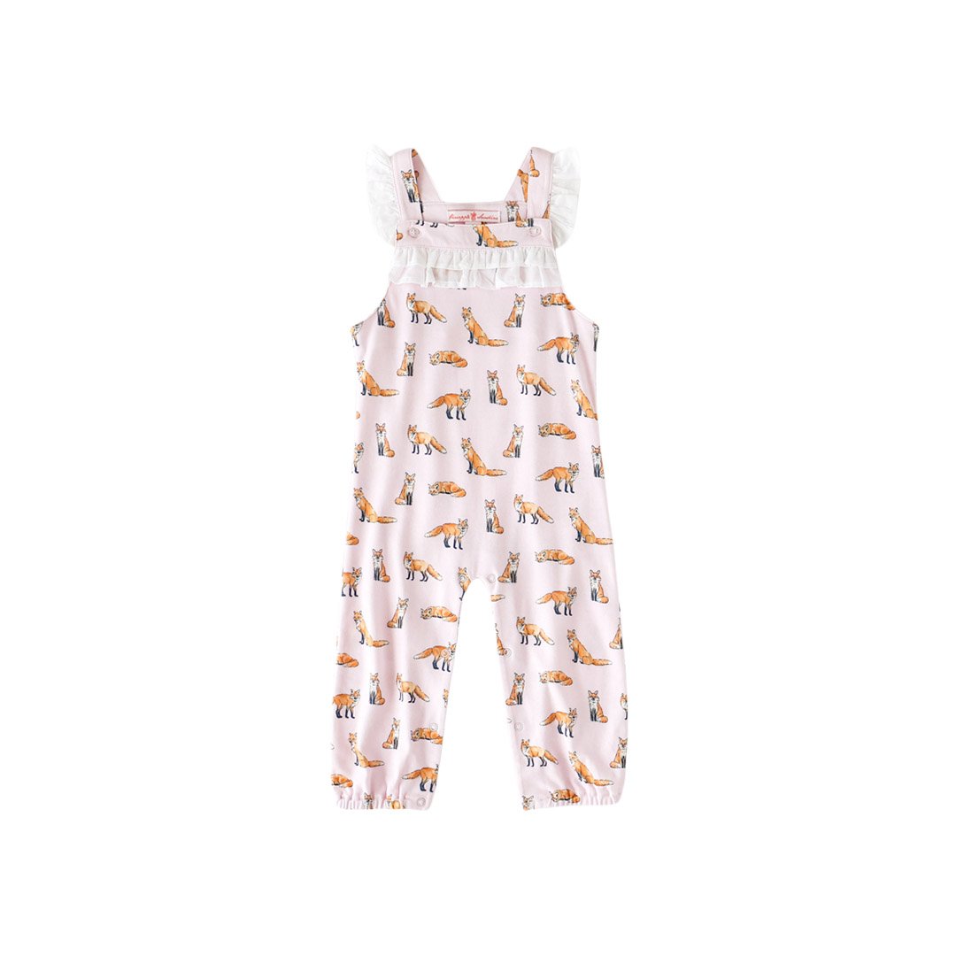 Pineapple Sunshine Pink Fox Ruffle Romper