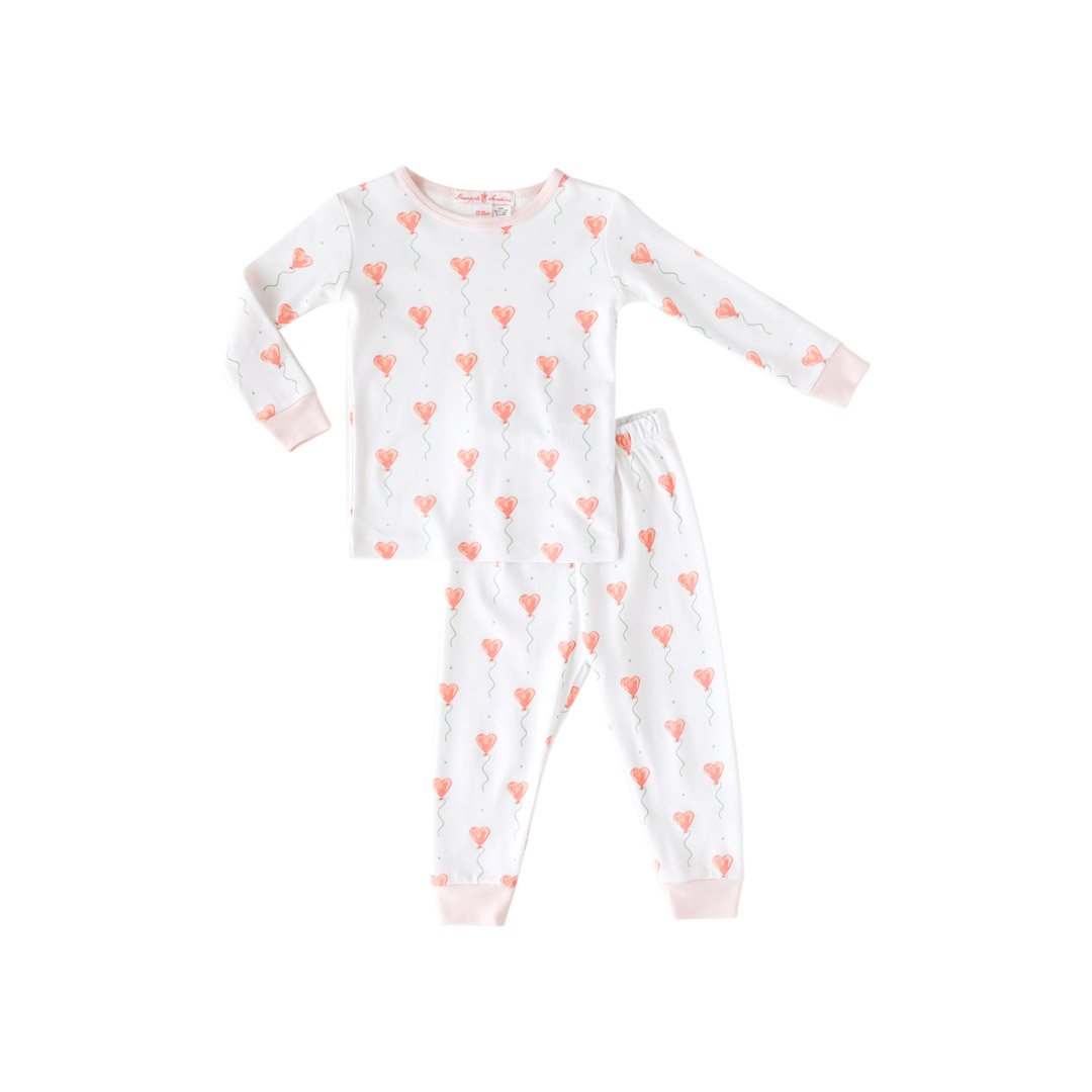 Pineapple Sunshine White Heart Balloon Pajama Set