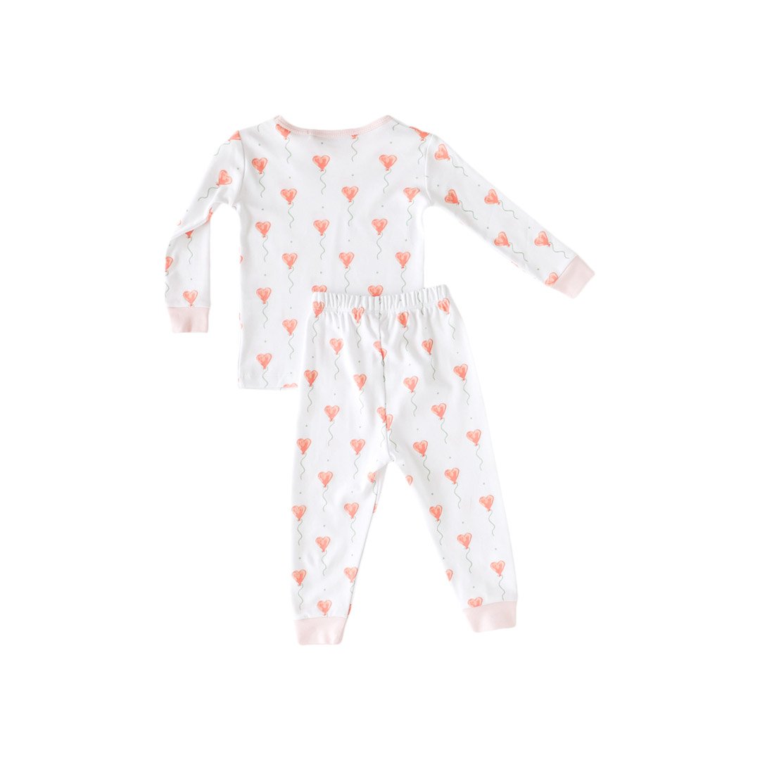 Pineapple Sunshine White Heart Balloon Pajama Set