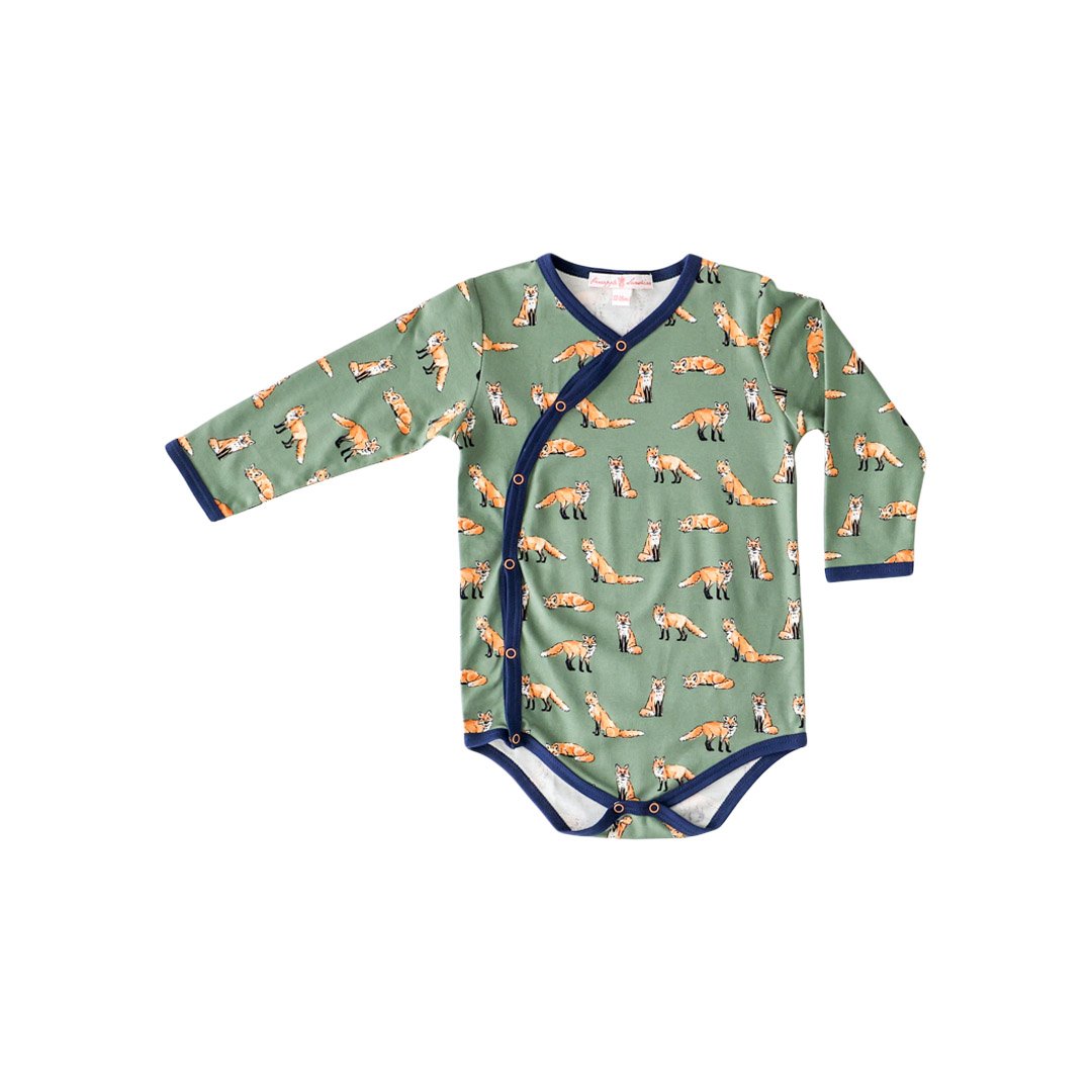 Pineapple Sunshine Green Fox Kimono Onesie