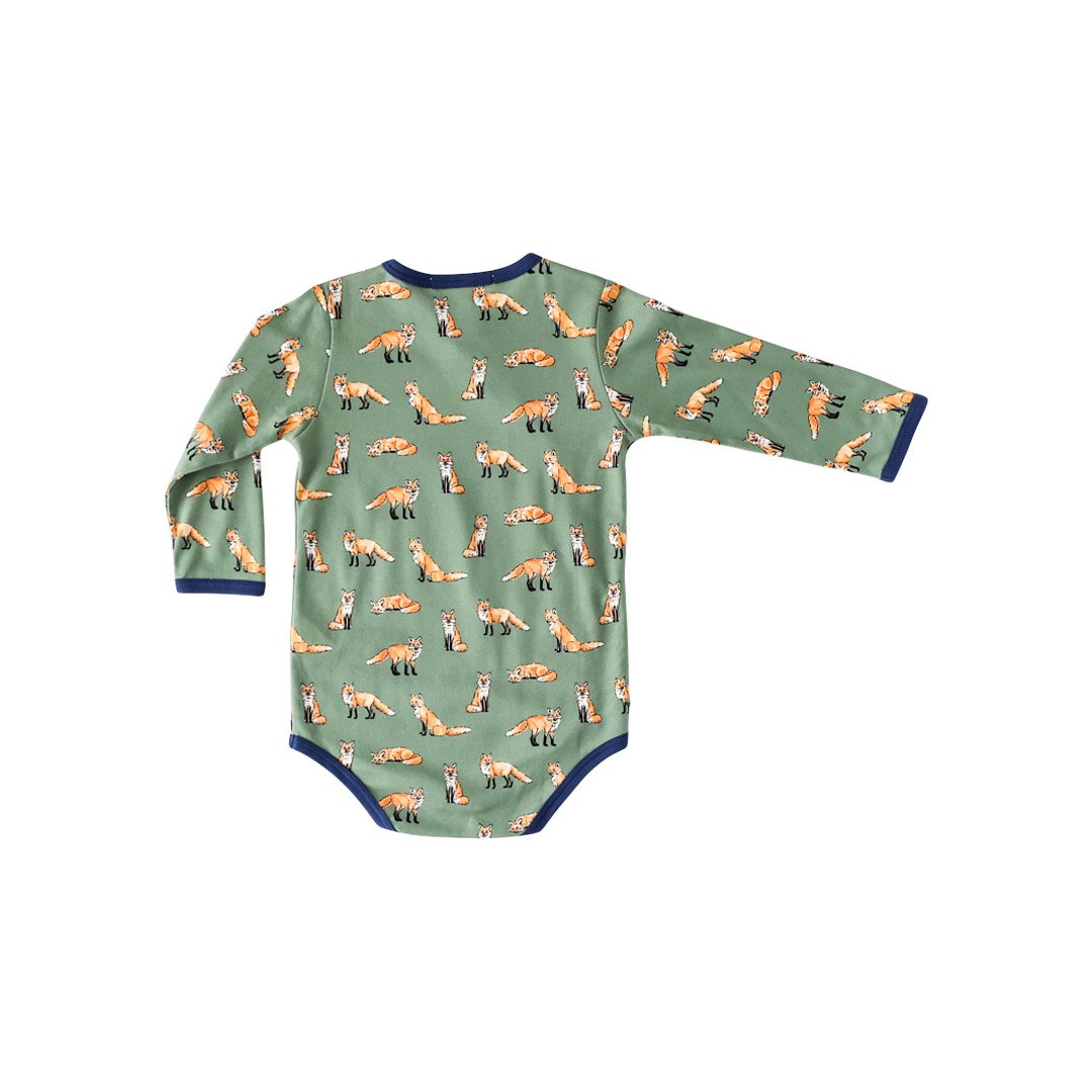 Pineapple Sunshine Green Fox Kimono Onesie