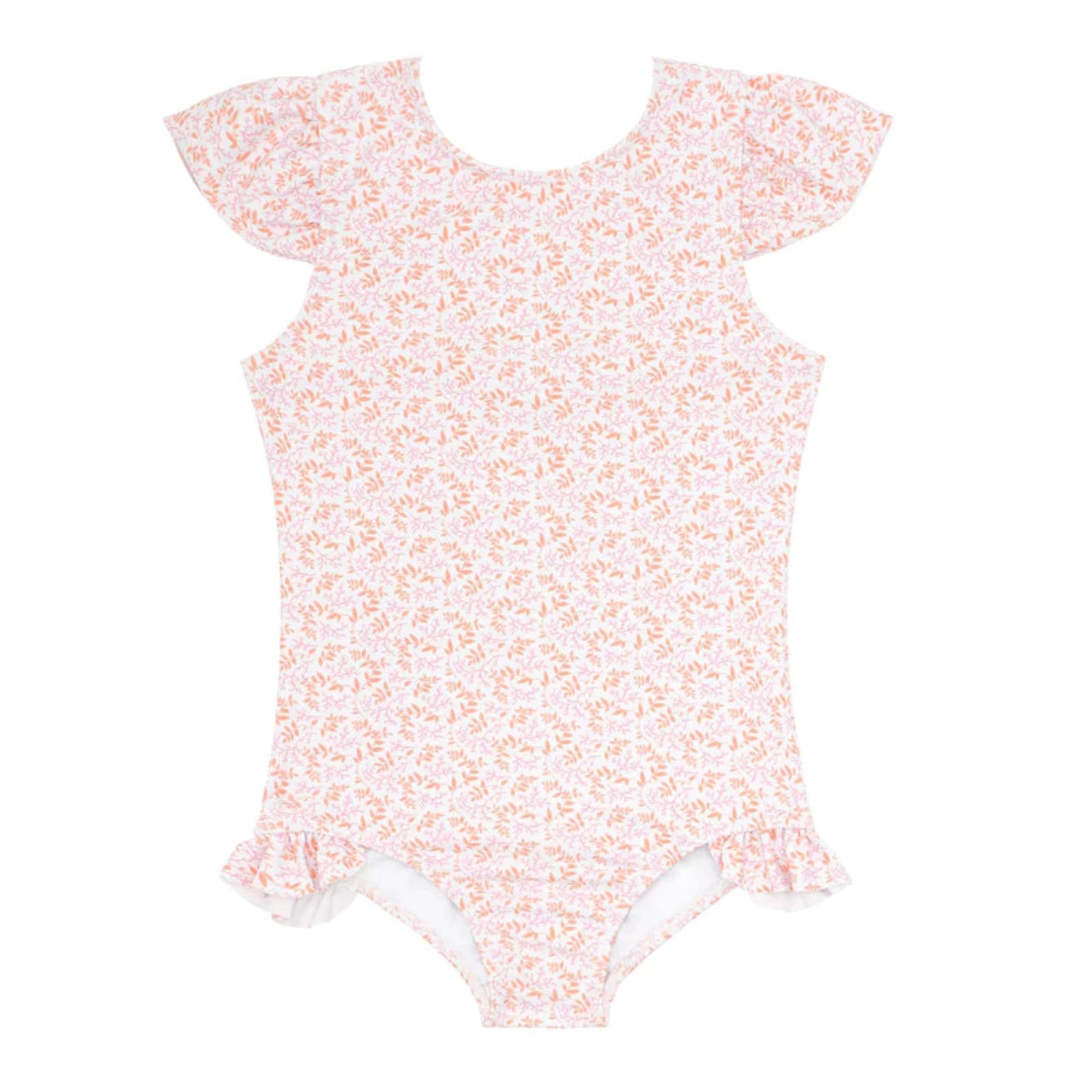 Minnow Swim Calypso Coral Botanic Cap Sleeve One Piece - Little Birdies
