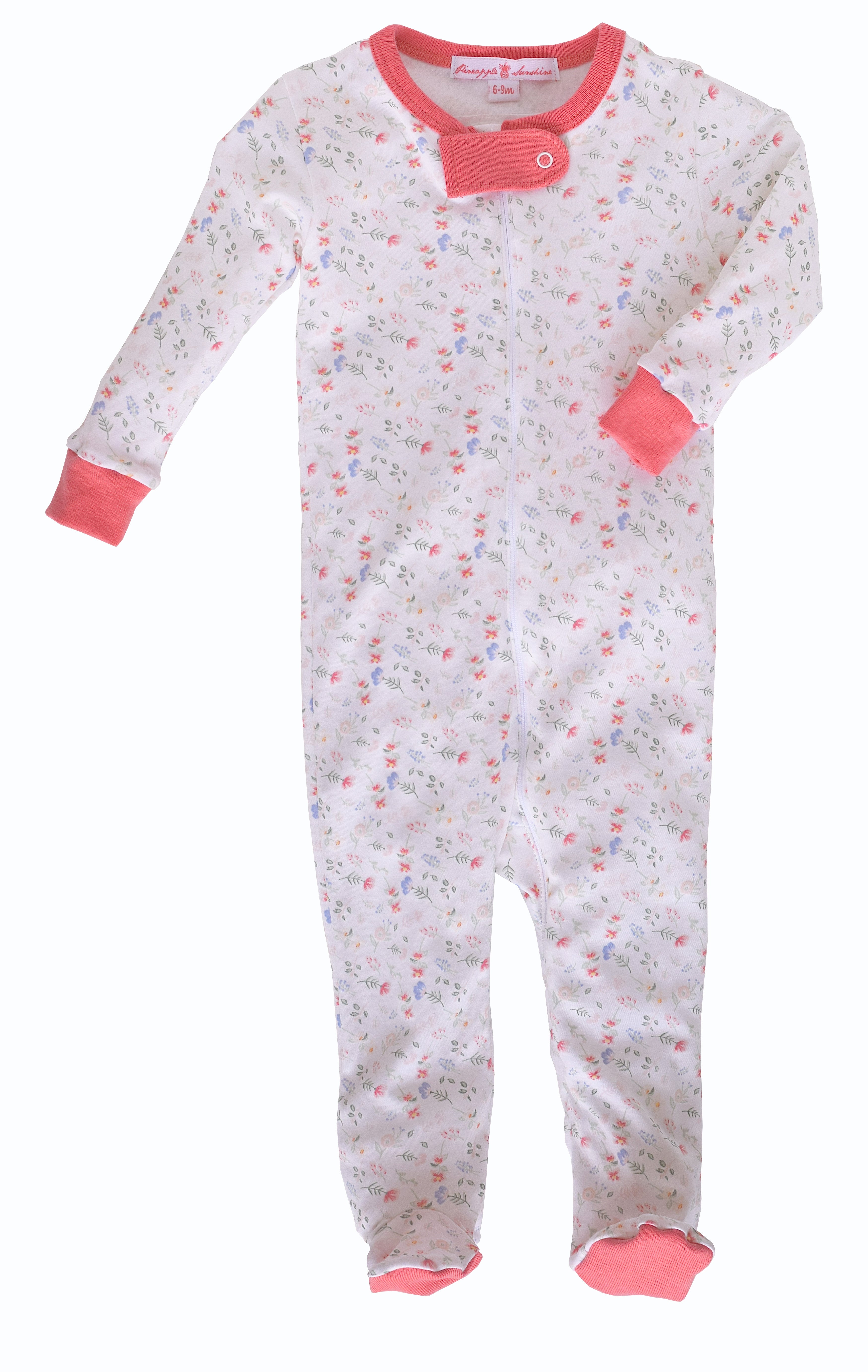 Pineapple Sunshine Madison Pink Floral Footie