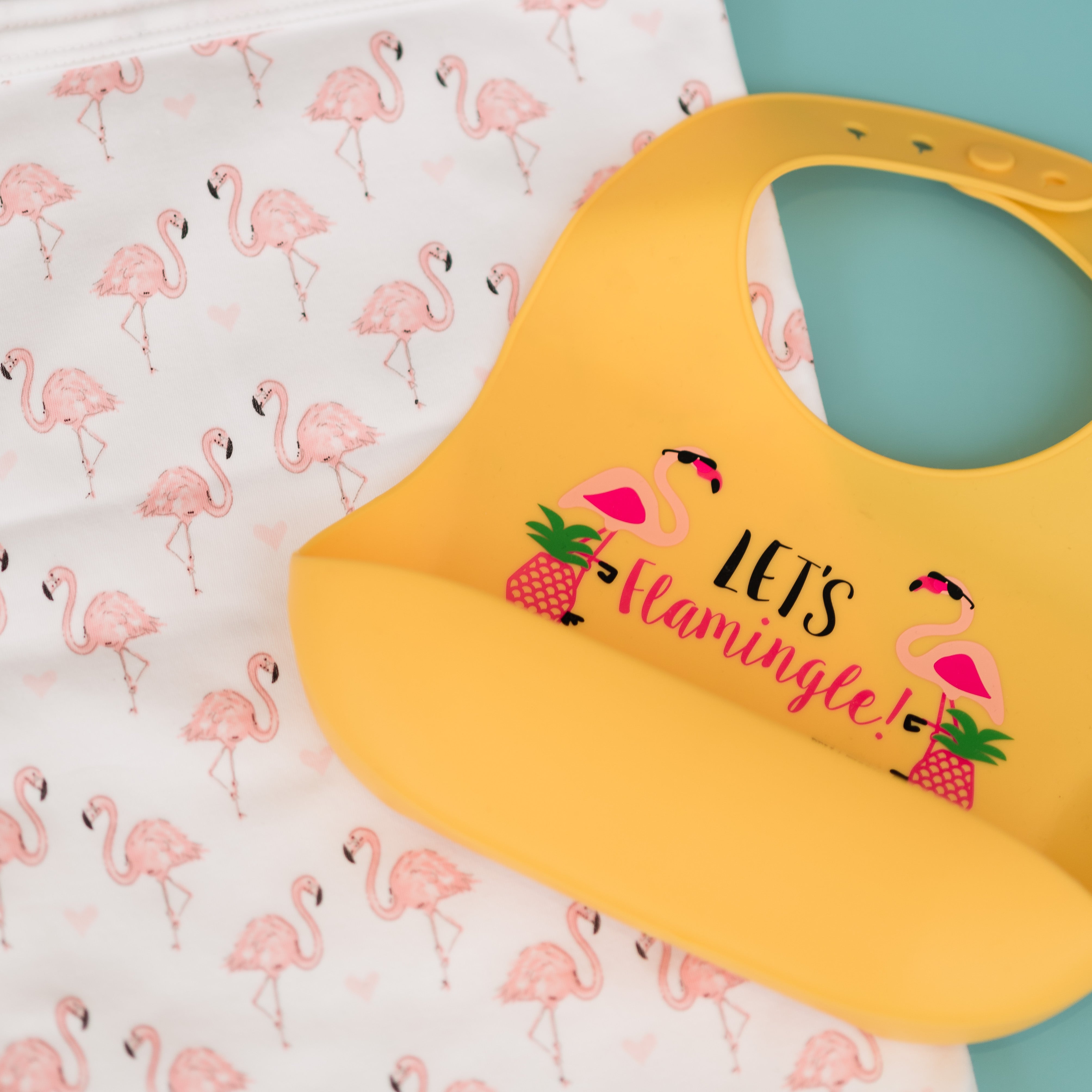 Exclusive! Let's Flamingle Catch Bib