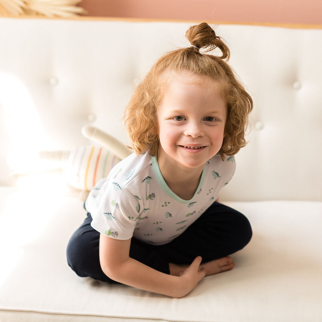 pineapple sunshine dino print tee - little birdies