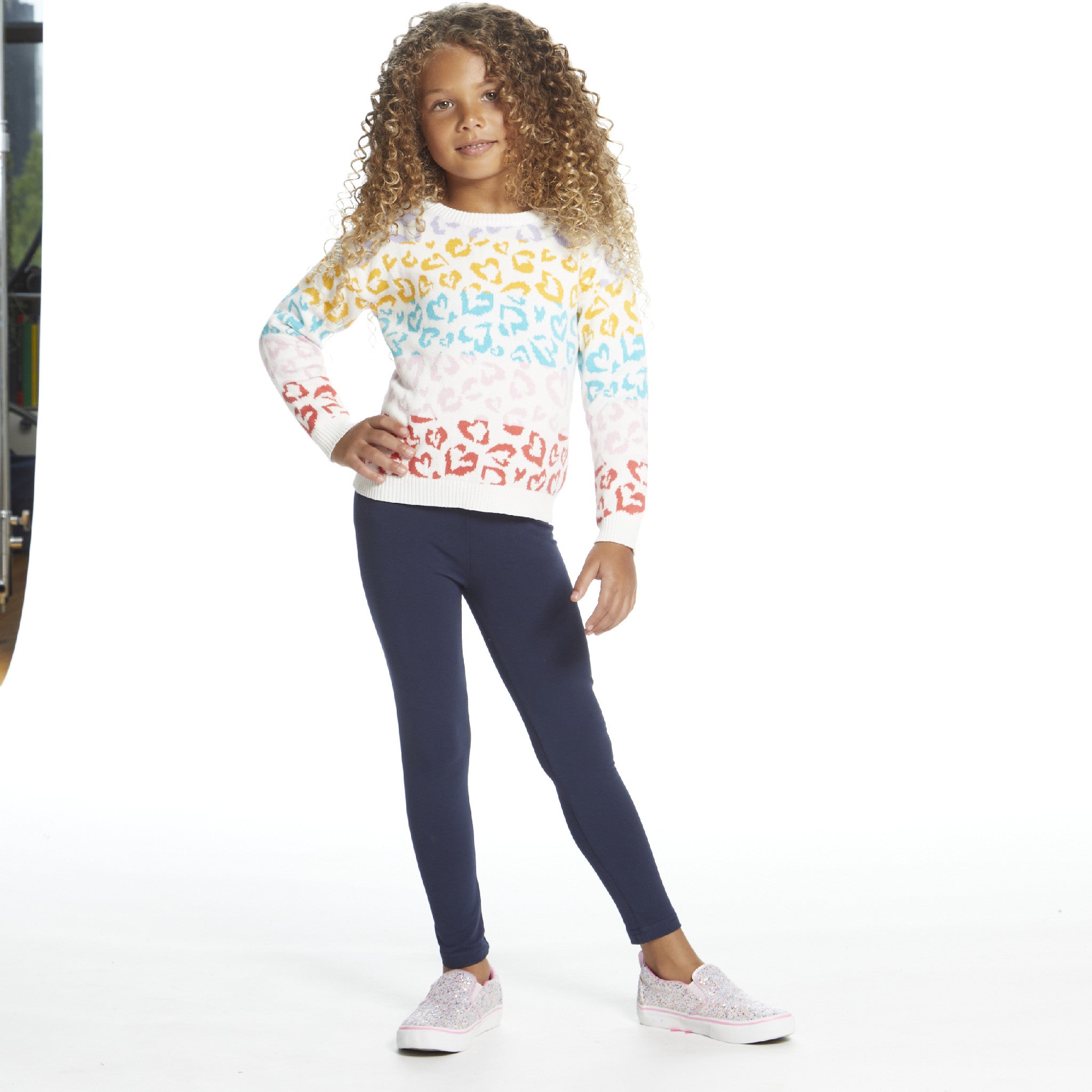 Andy & Evan Colorful Hearts Sweater Set - little birdies