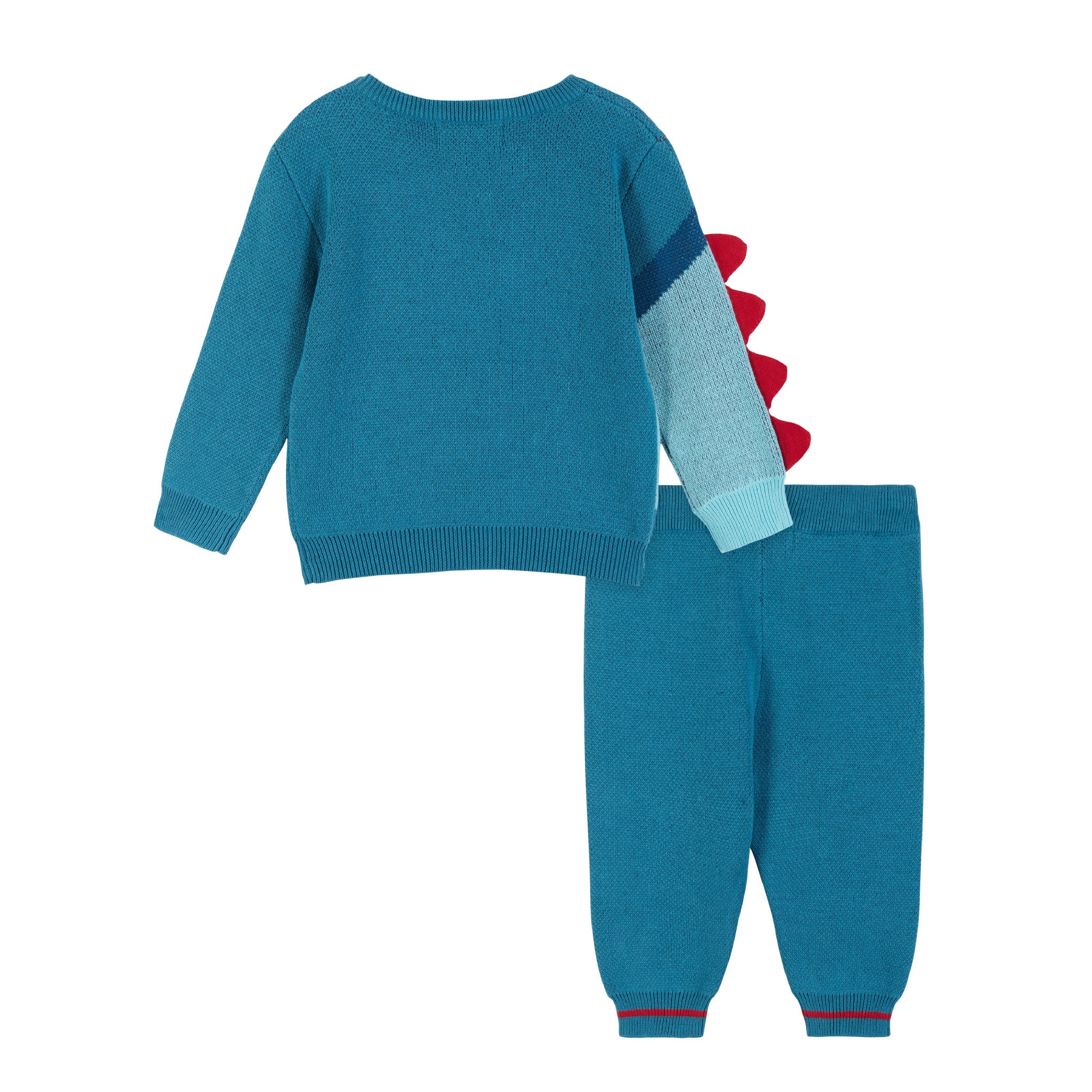 Andy & Evan Teal Stegosaurus Sweater Set - Little Birdies