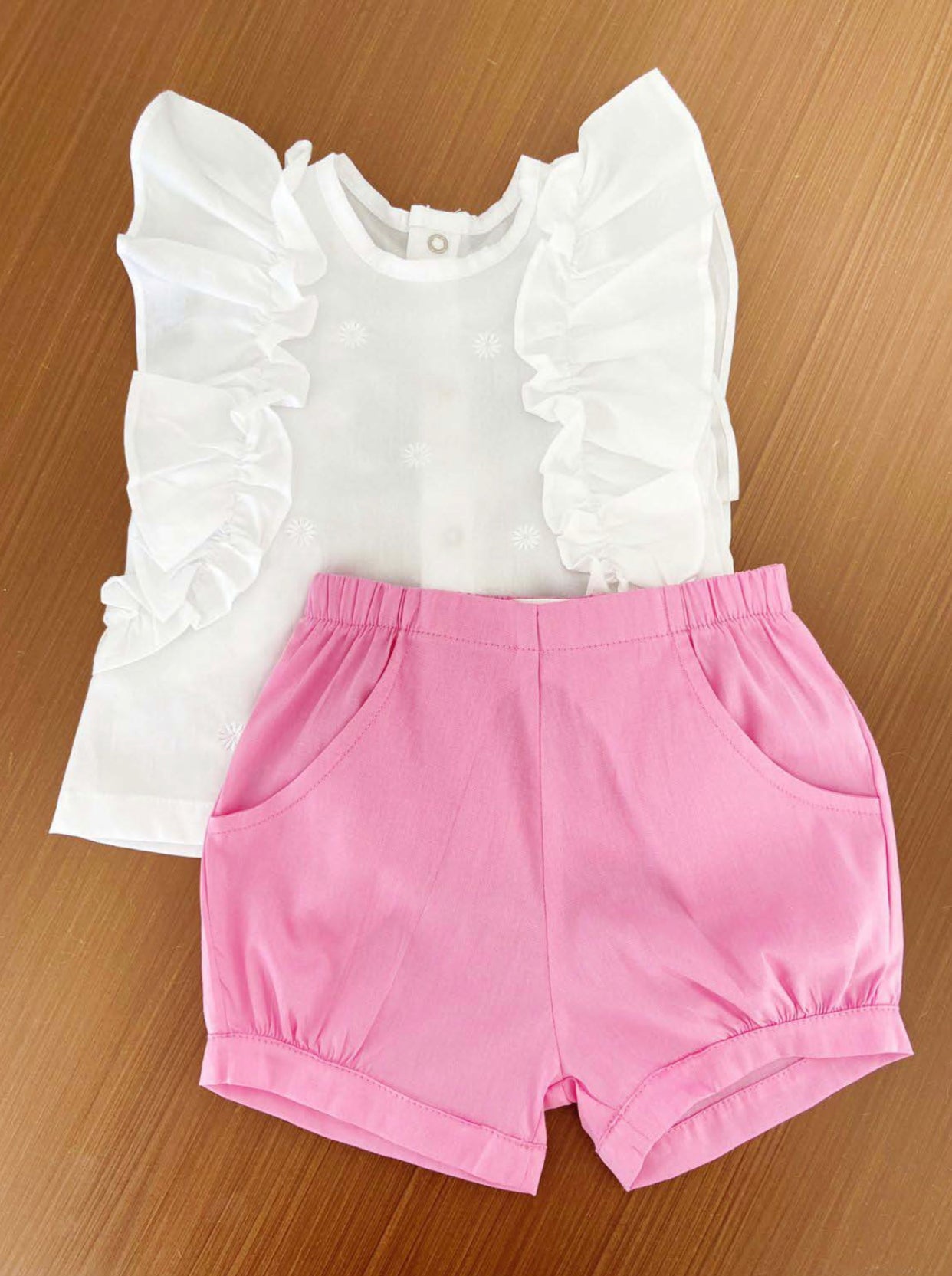 Kafka Baby Ruffle Sleeve Short Set - Little Birdies