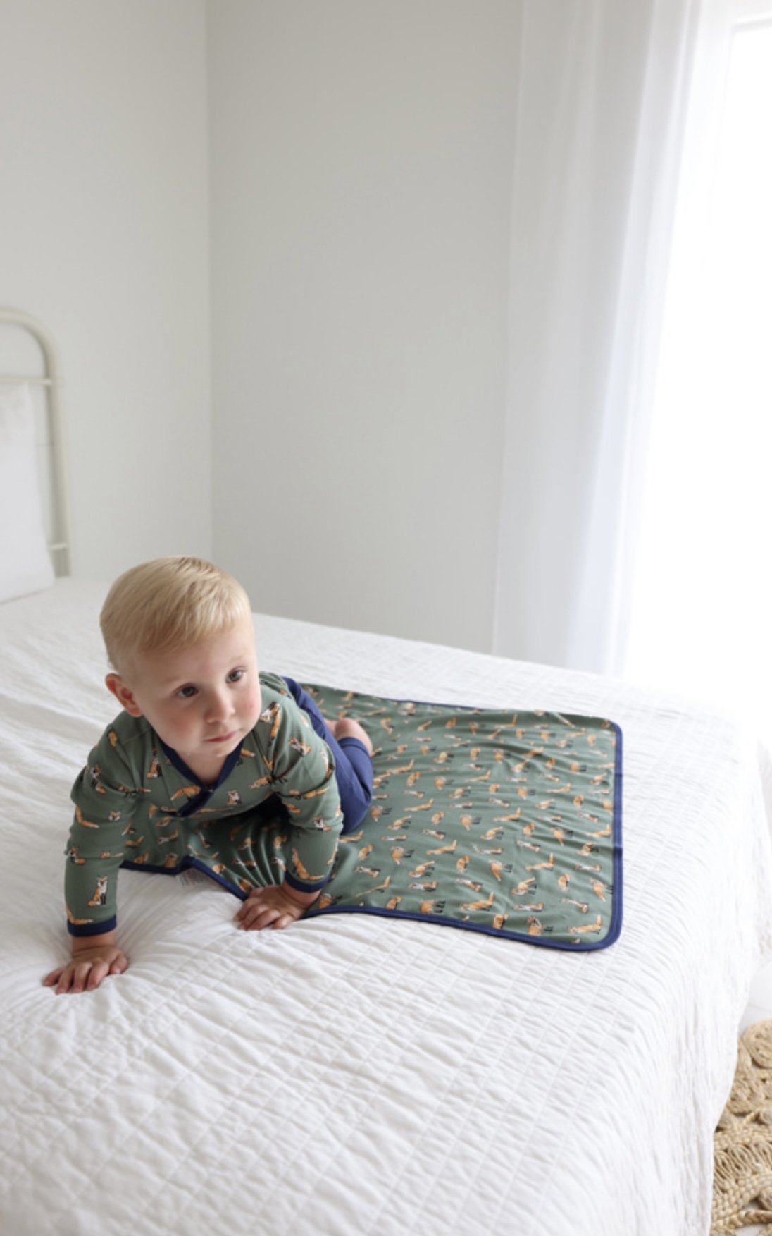 Pineapple Sunshine Green Fox Kimono Onesie