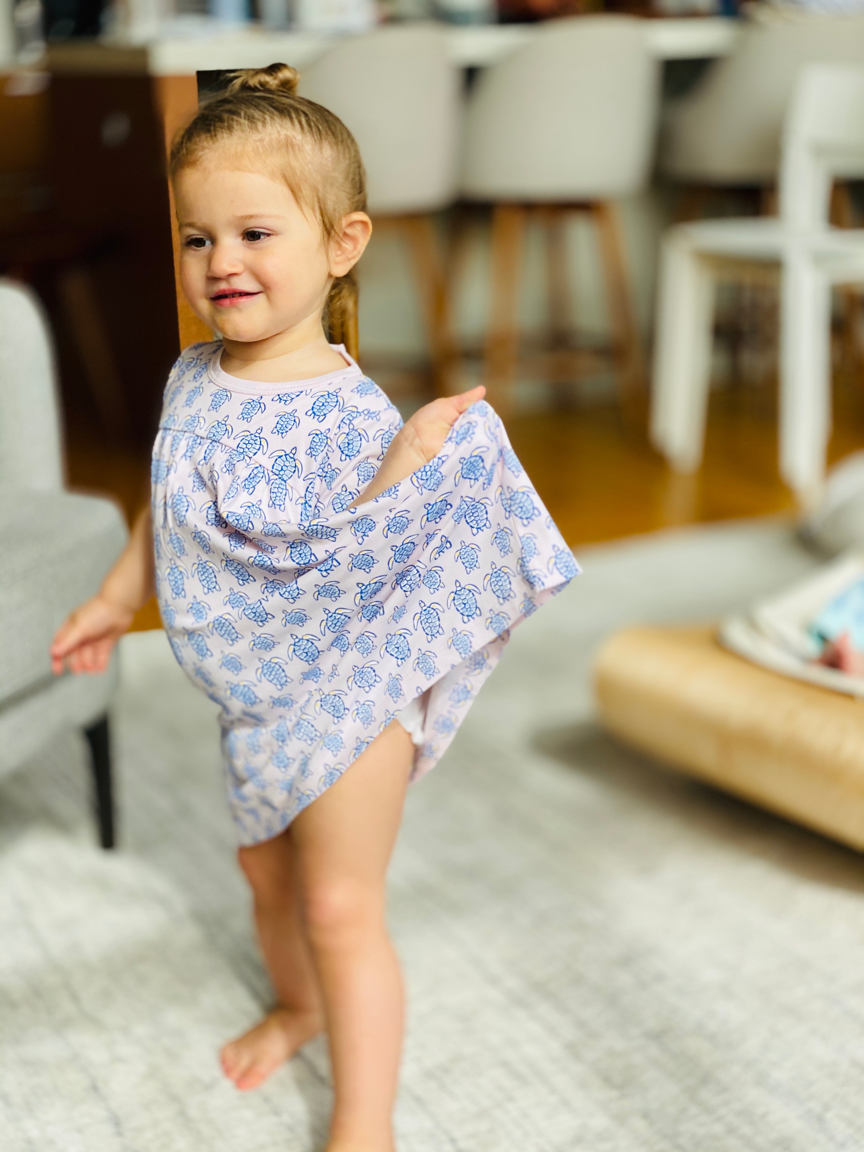 Pineapple sunshine pink sea turtle swing dress