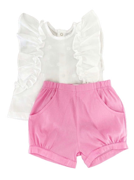 Kafka Baby Ruffle Sleeve Short Set - Little Birdies 