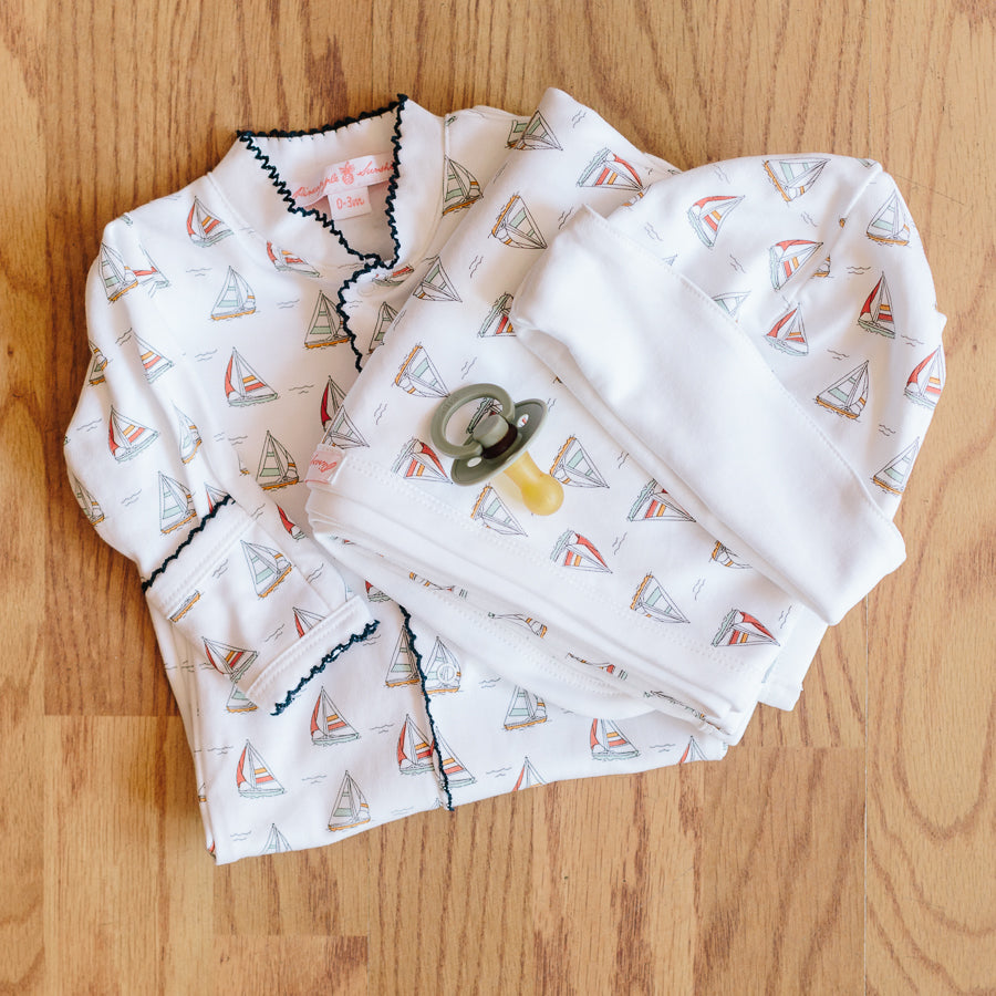 pinapple sunshine sailboat footie
